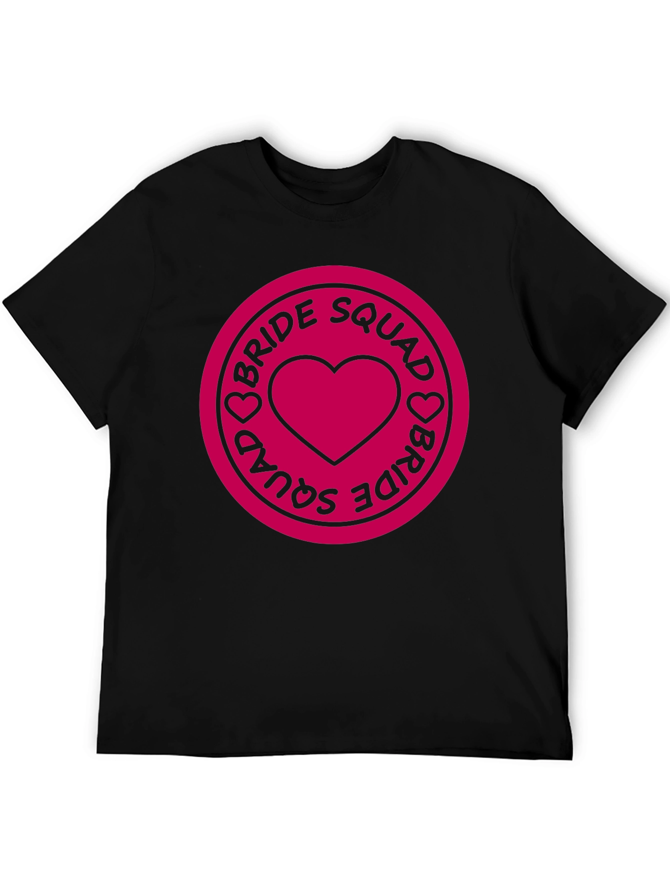 Bride Squad Heart Graphic Tee - Black