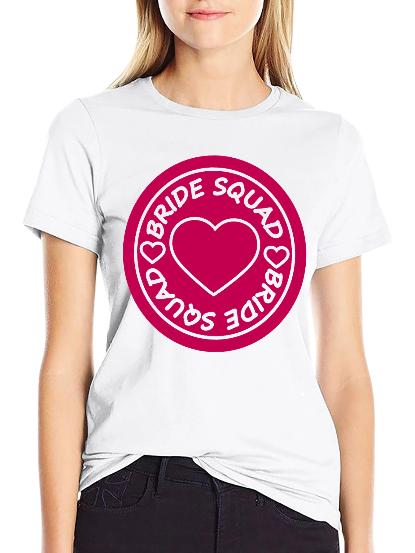 Bride Squad Heart Graphic Tee - Black