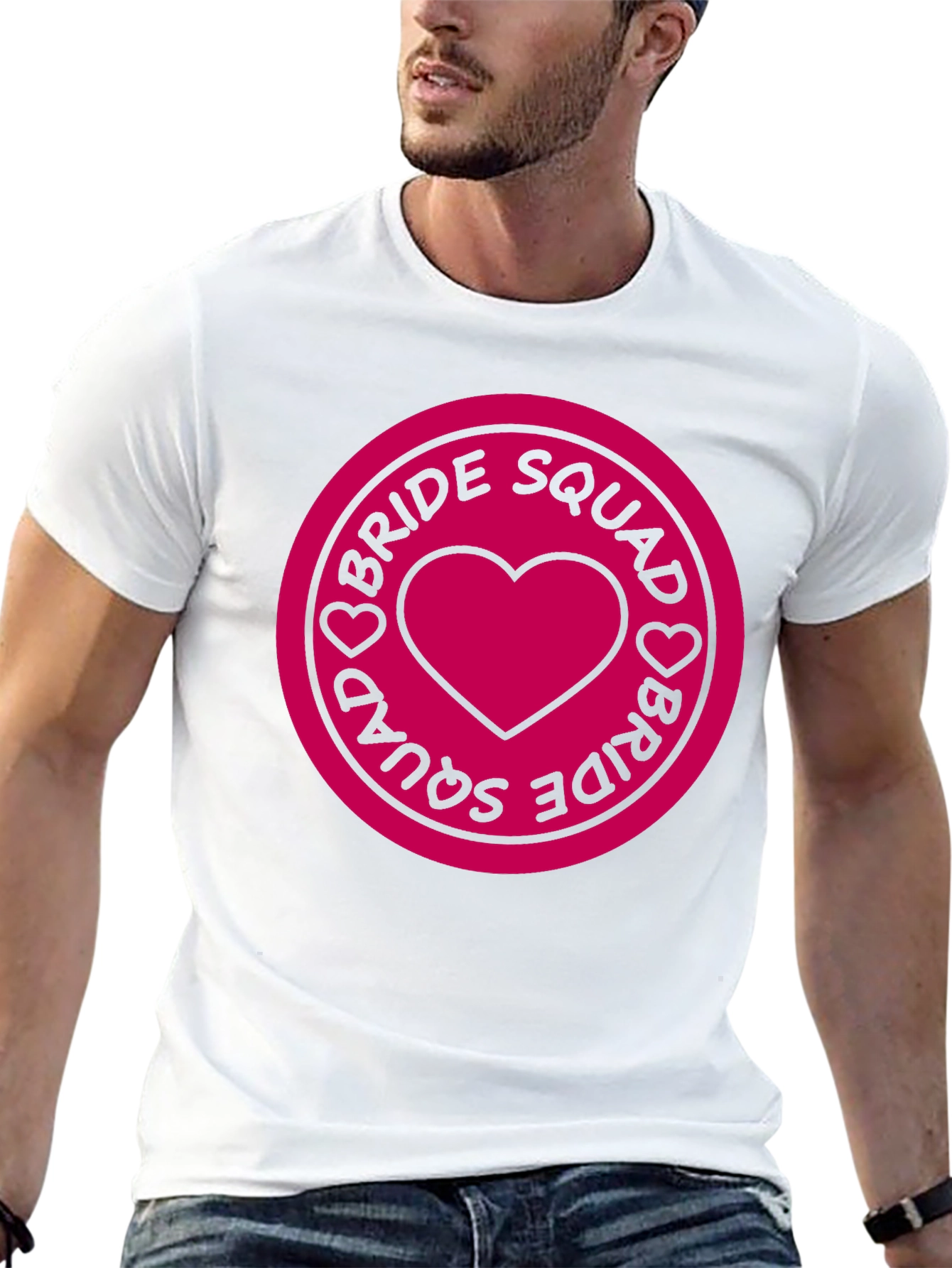 Bride Squad Heart Graphic Tee - Black