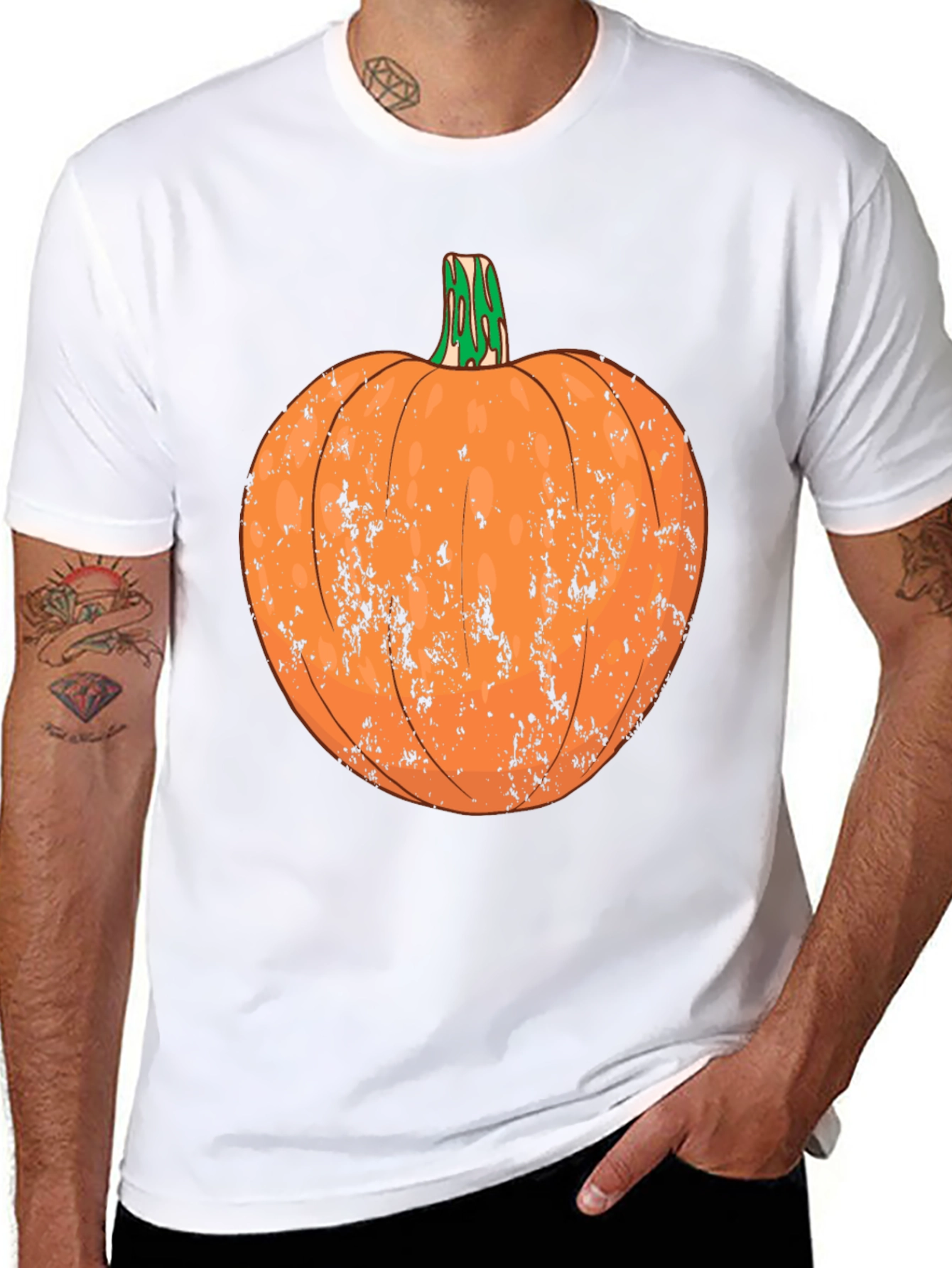 Distressed Pumpkin Graphic Tee - Halloween Ready