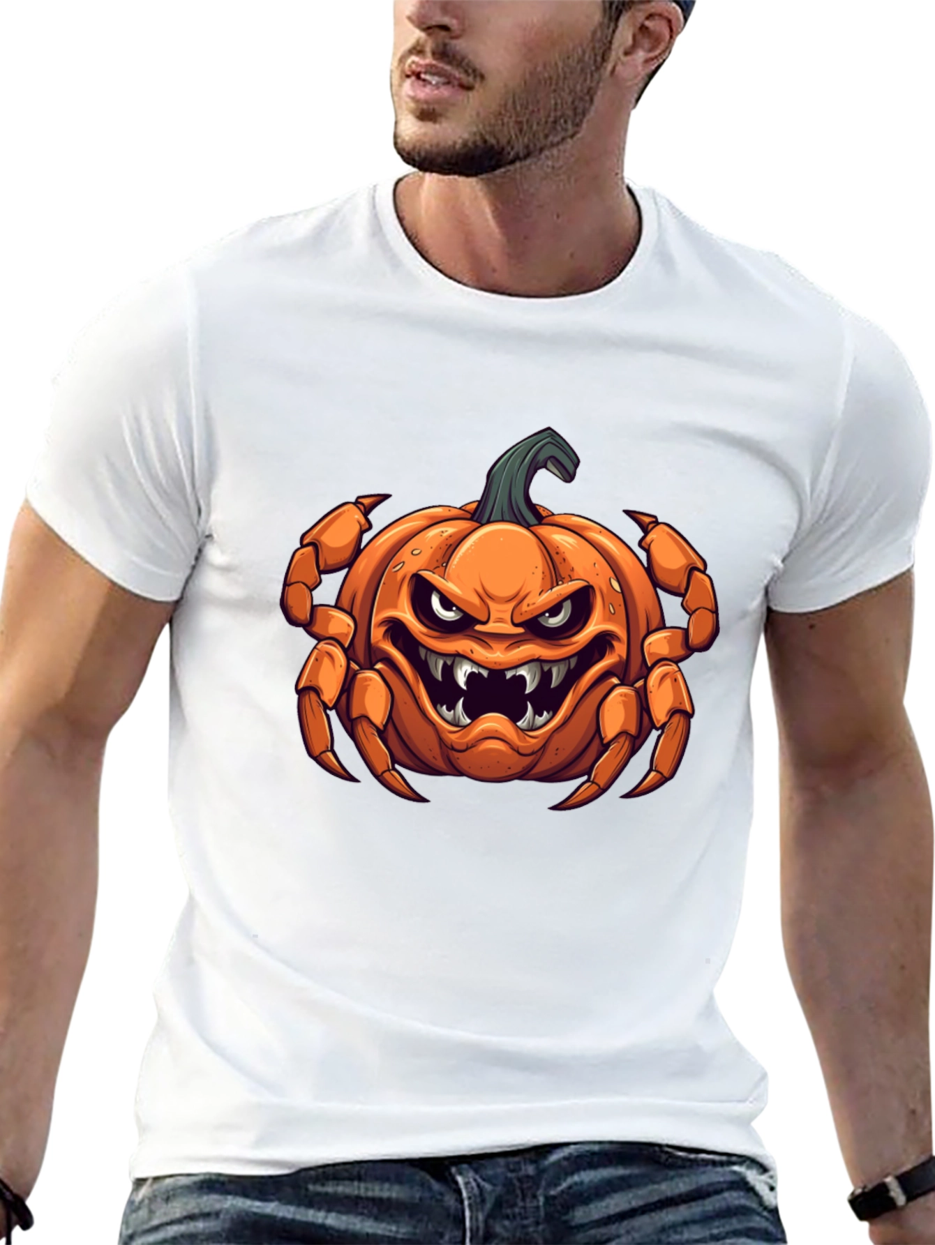 Halloween Pumpkin Crab Graphic Tee