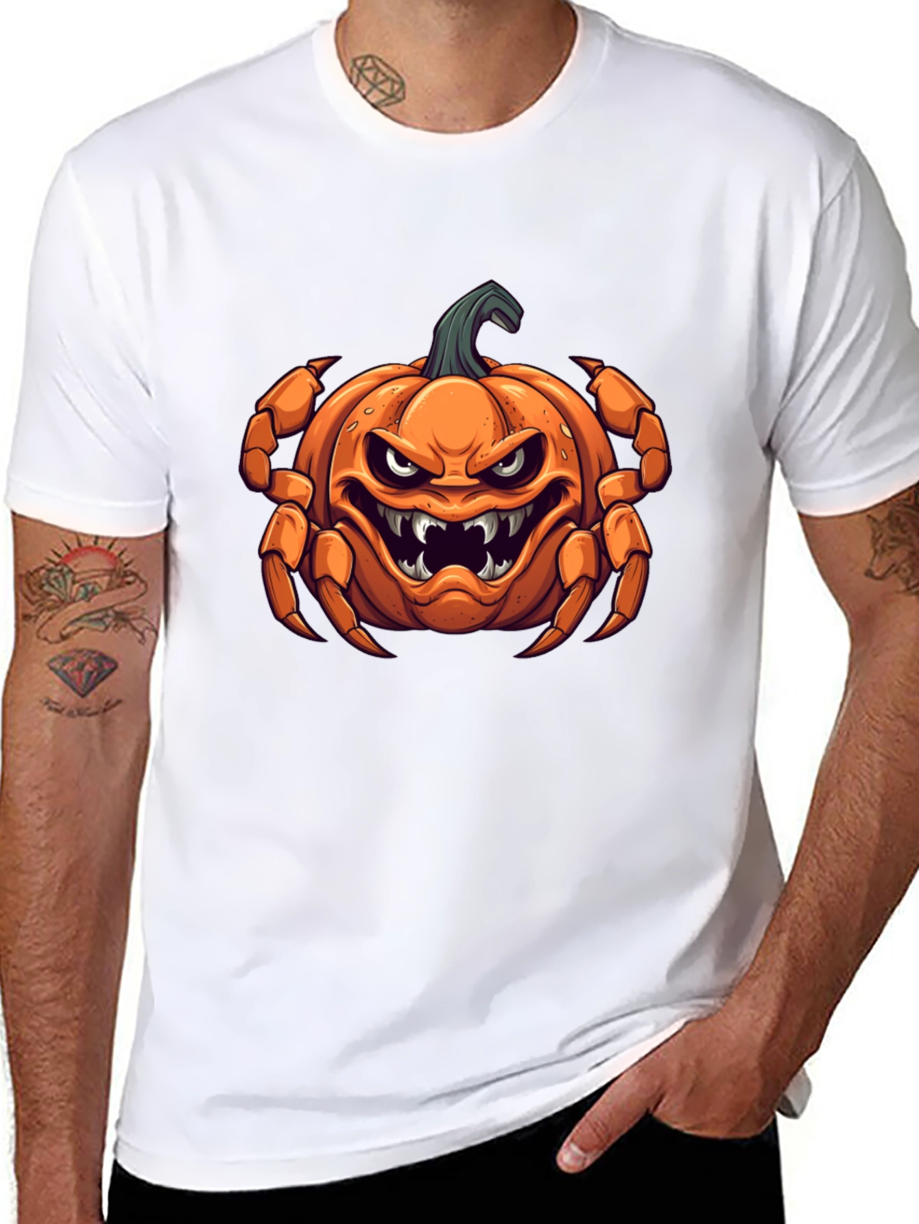 Halloween Pumpkin Crab Graphic Tee