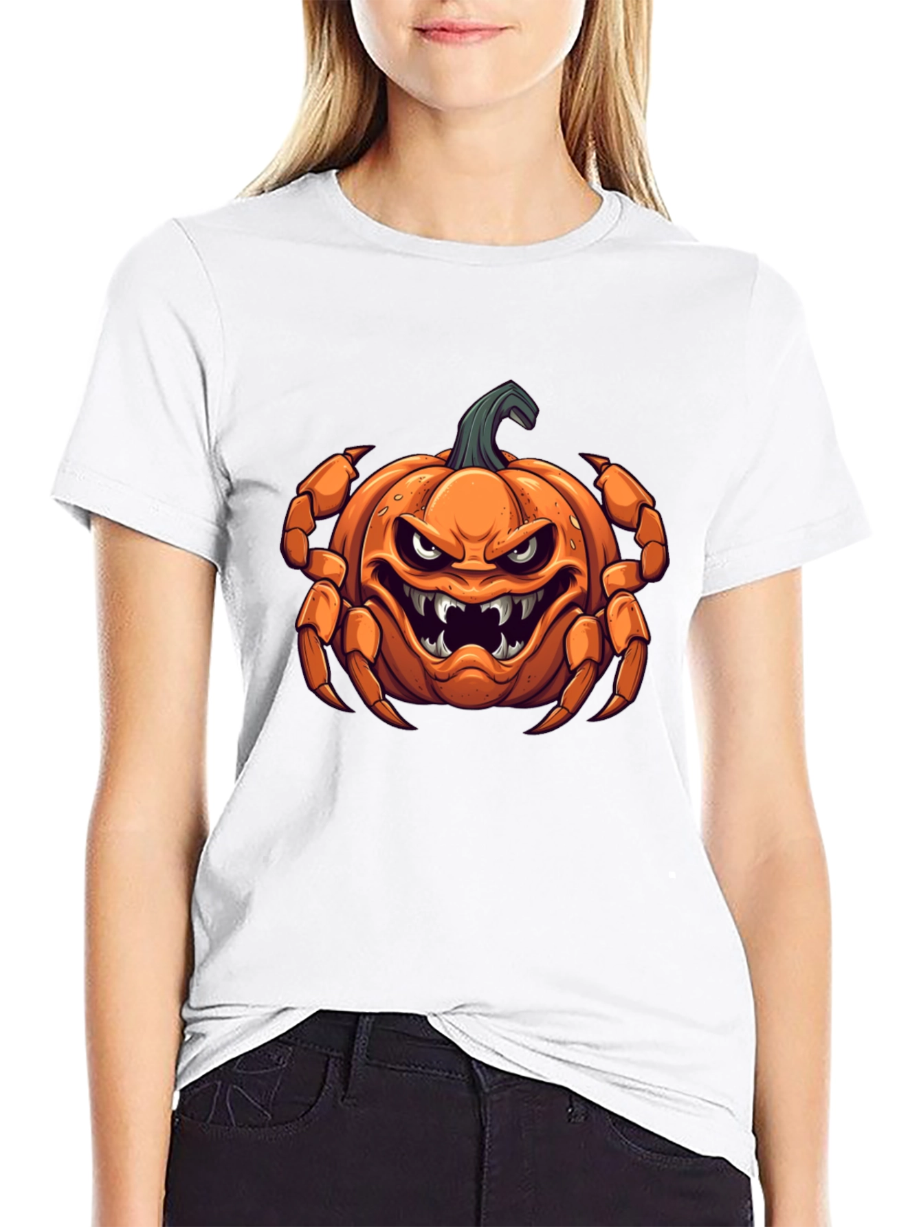 Halloween Pumpkin Crab Graphic Tee
