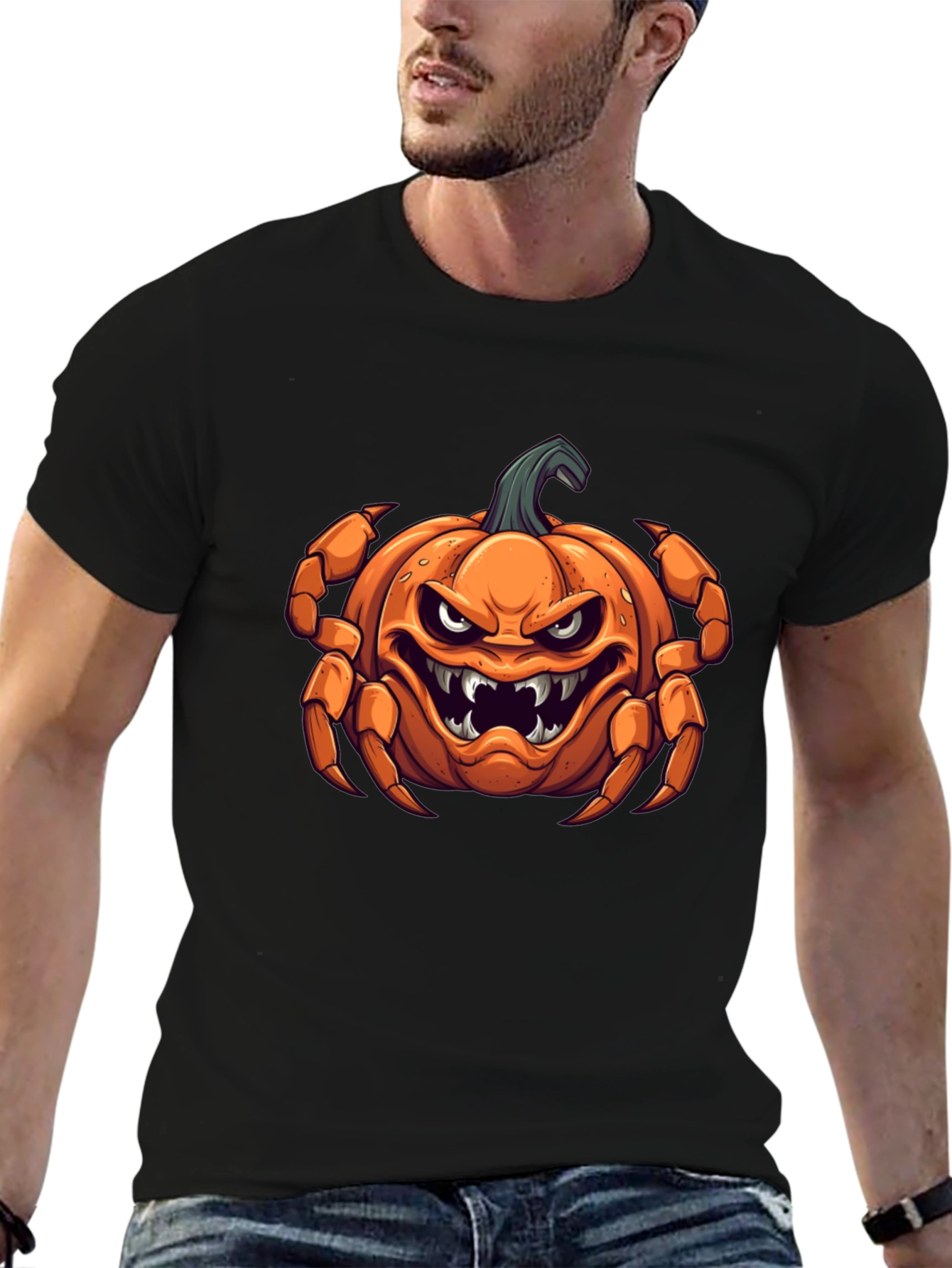 Halloween Pumpkin Crab Graphic Tee