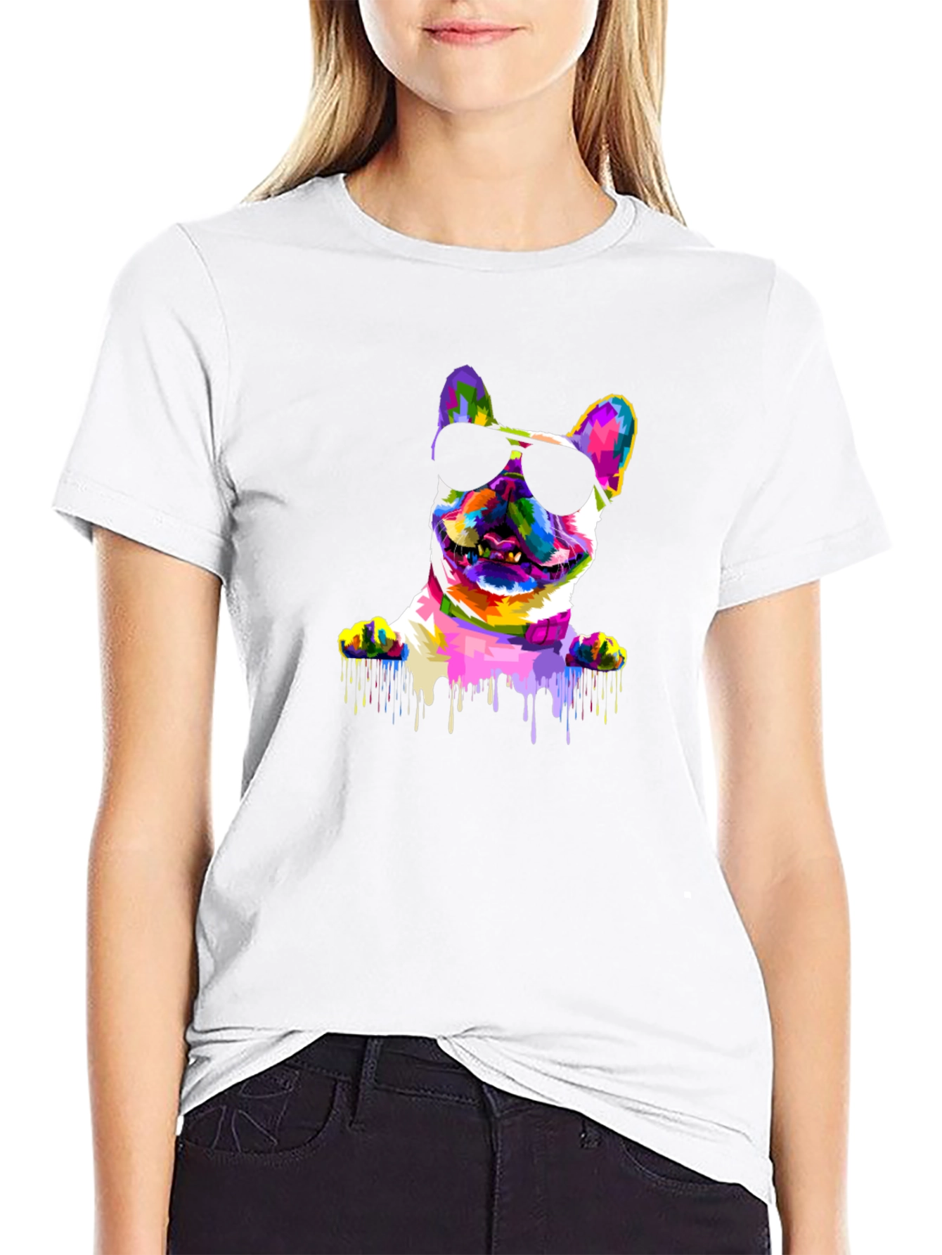 French Bulldog Paint Drip T-Shirt – Trendy Dog Lover Tee