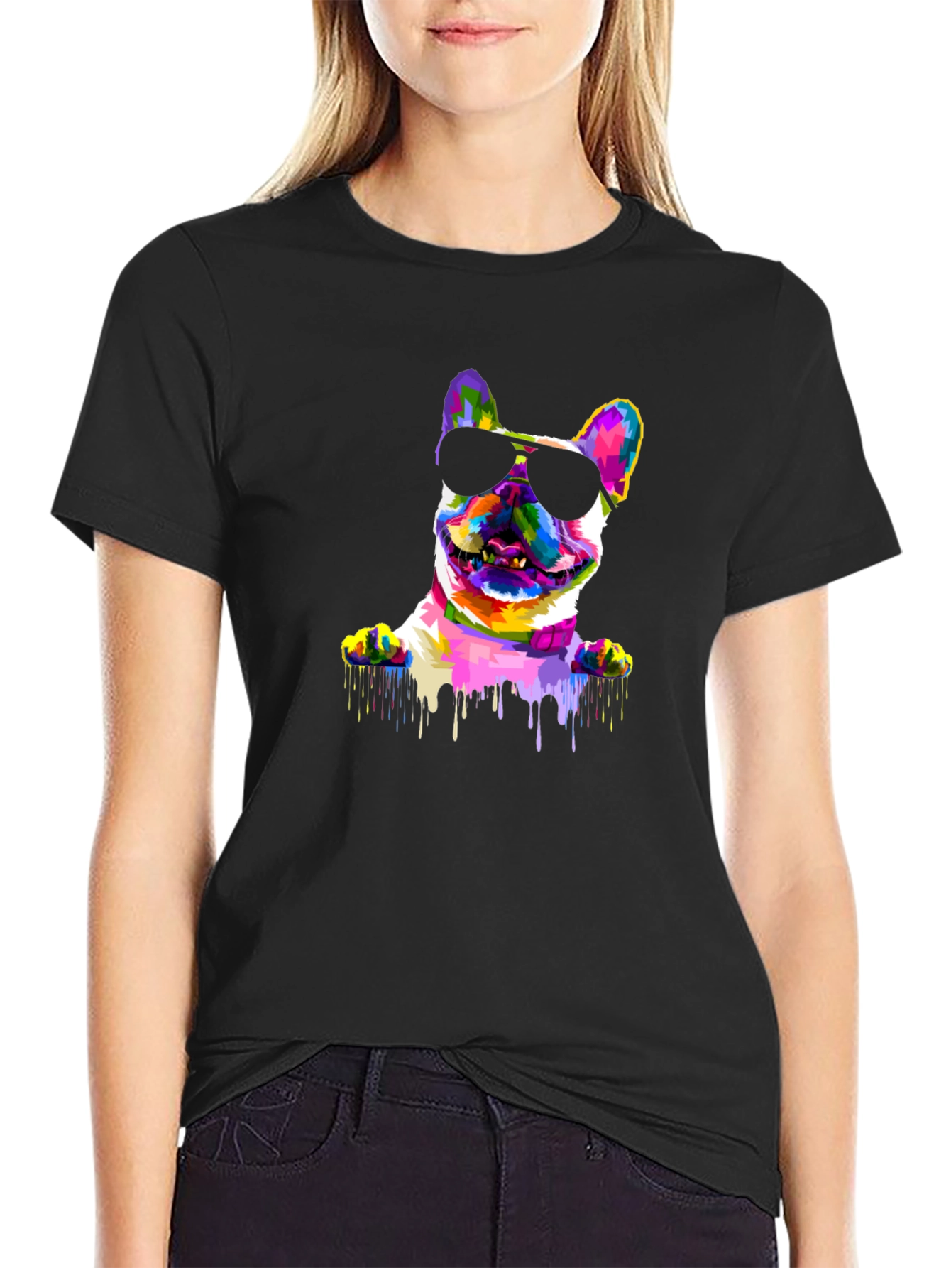 French Bulldog Paint Drip T-Shirt – Trendy Dog Lover Tee