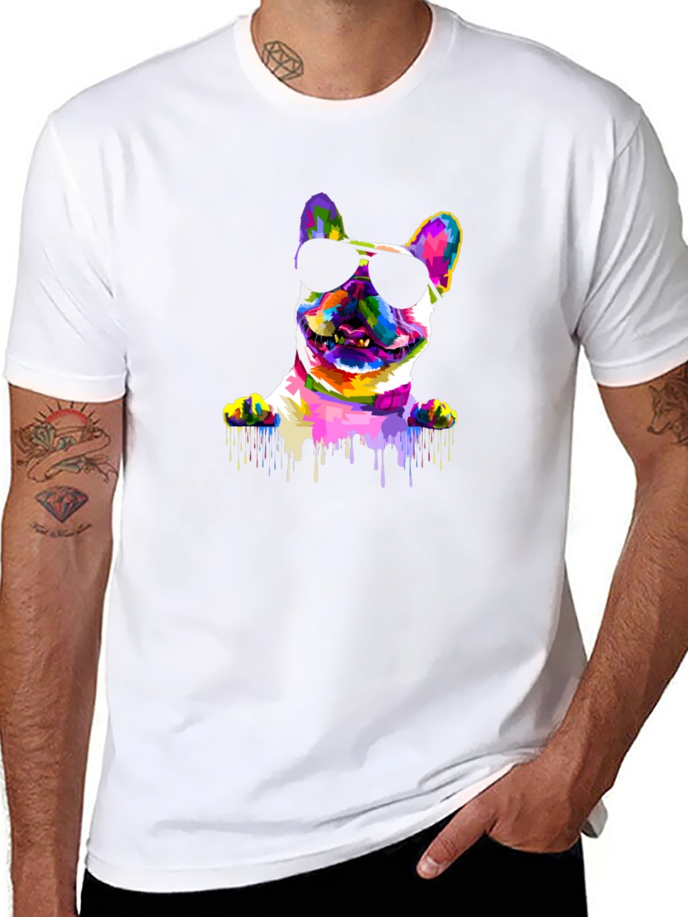 French Bulldog Paint Drip T-Shirt – Trendy Dog Lover Tee