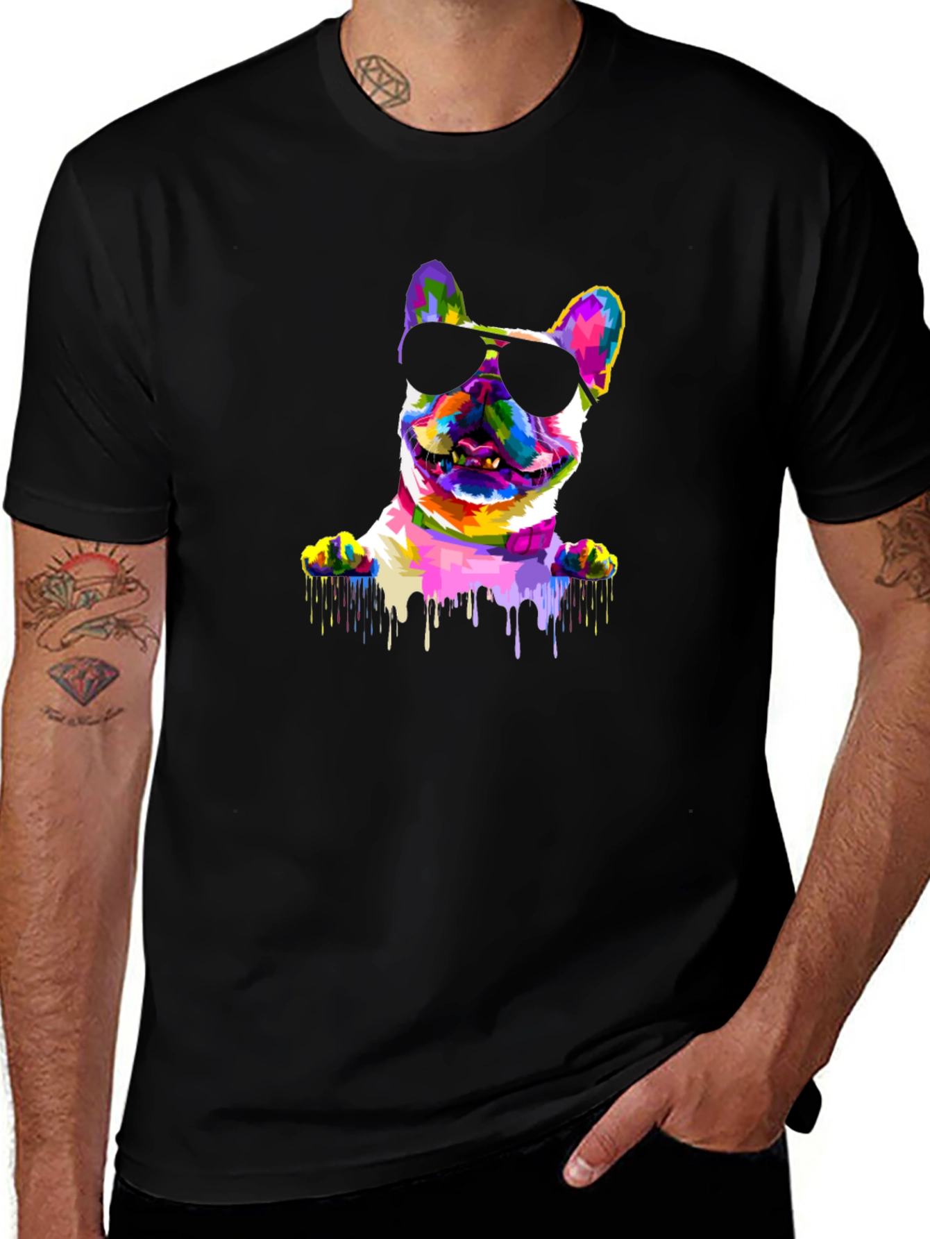 French Bulldog Paint Drip T-Shirt – Trendy Dog Lover Tee