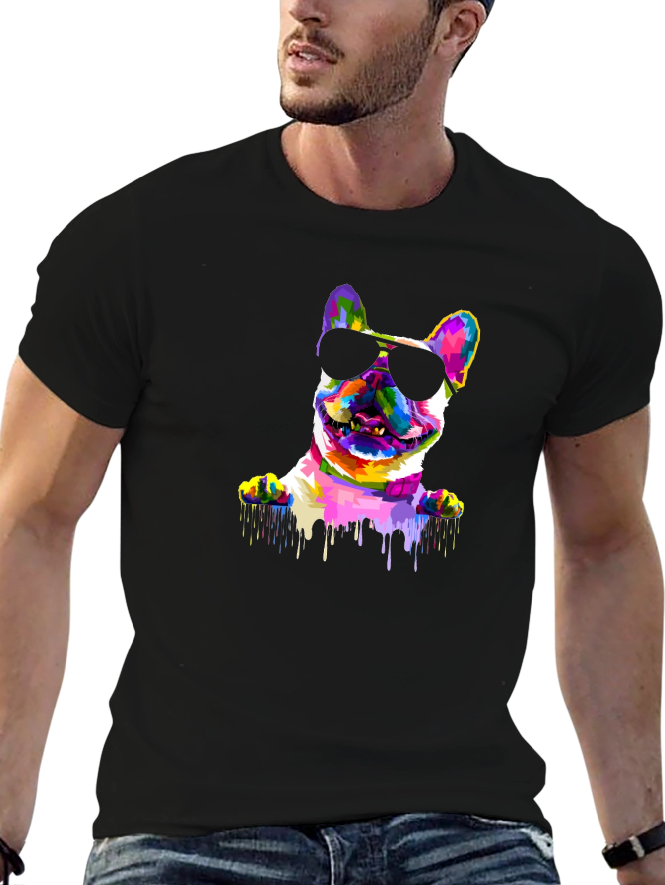 French Bulldog Paint Drip T-Shirt – Trendy Dog Lover Tee