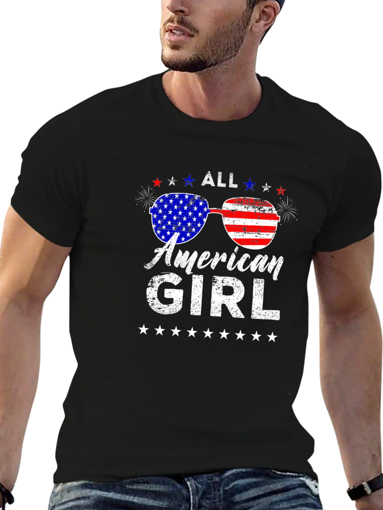 All American Girl Patriotic Graphic Tee