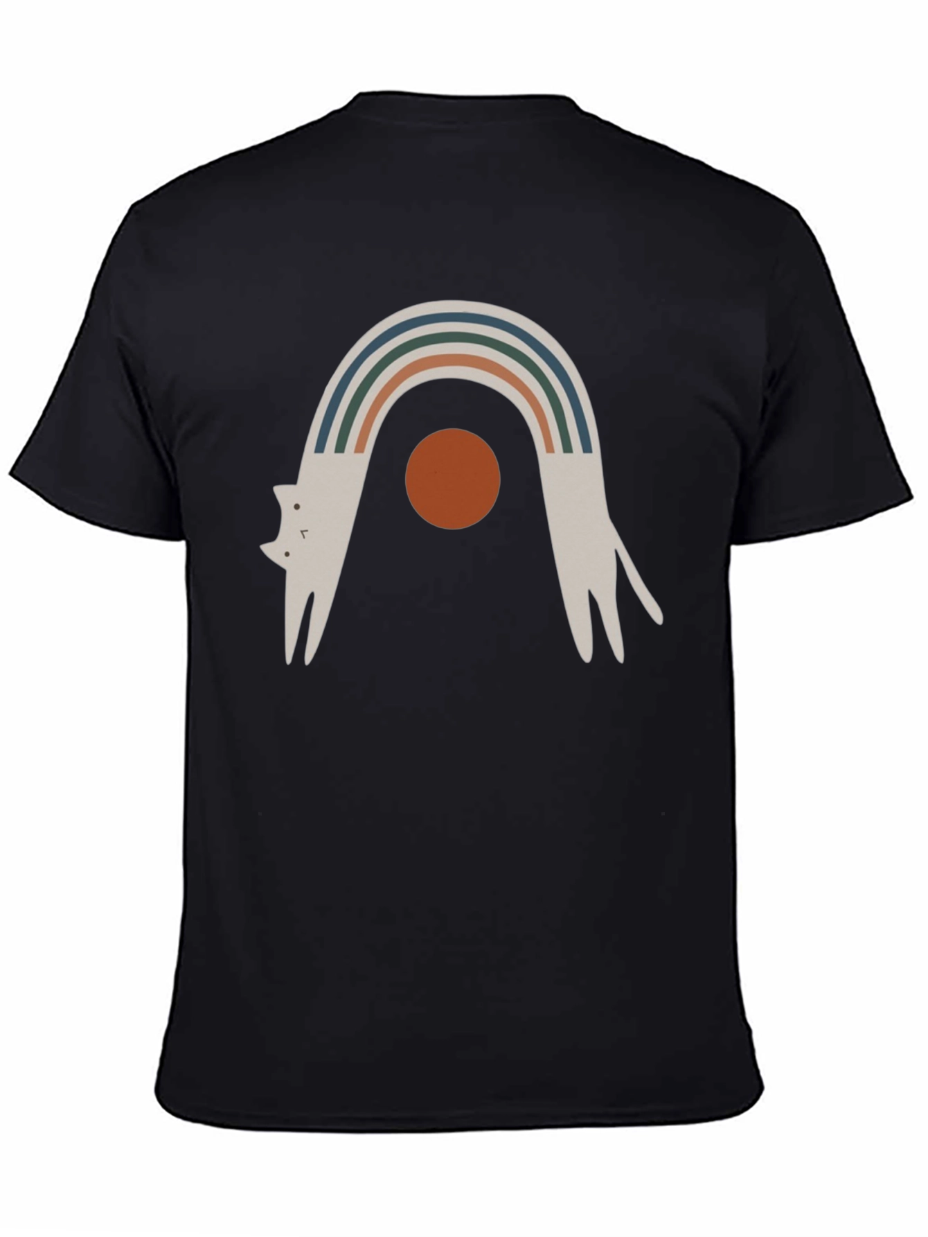 Arched Cat Graphic Tee - Black