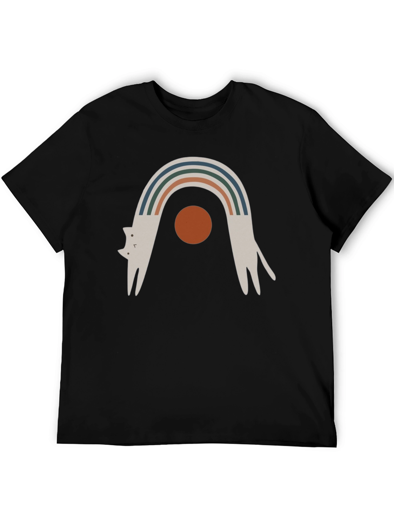 Arched Cat Graphic Tee - Black