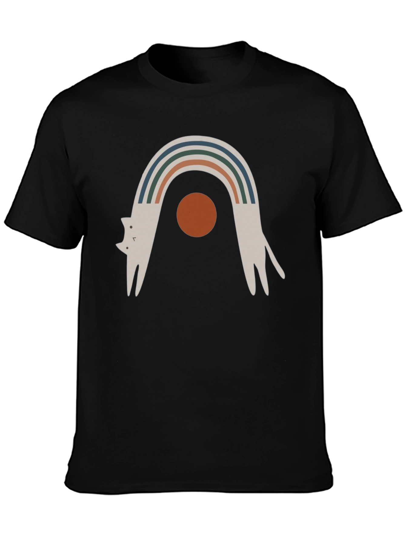 Arched Cat Graphic Tee - Black