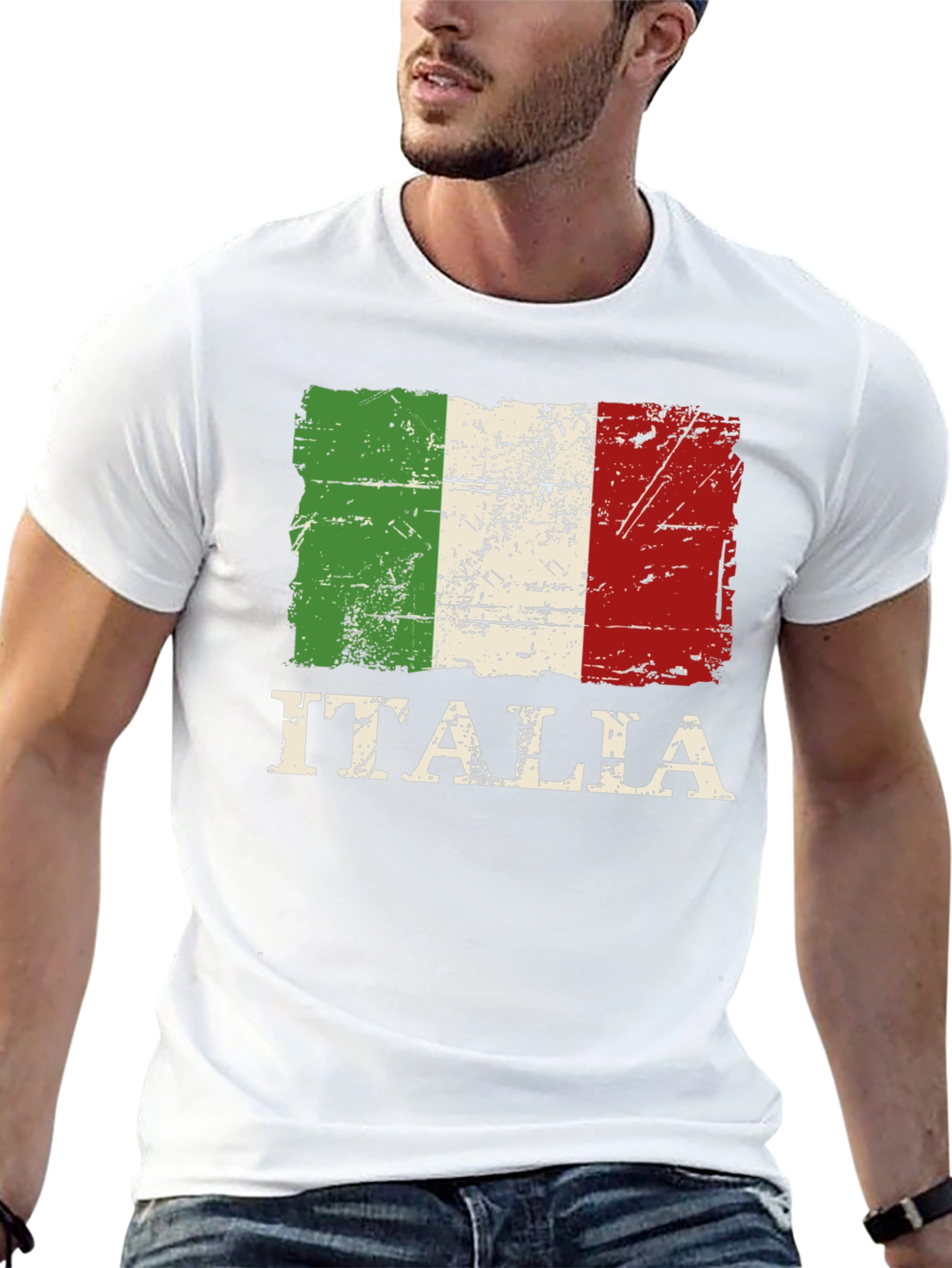 Italia Flag T-Shirt: Distressed Italian Pride Tee