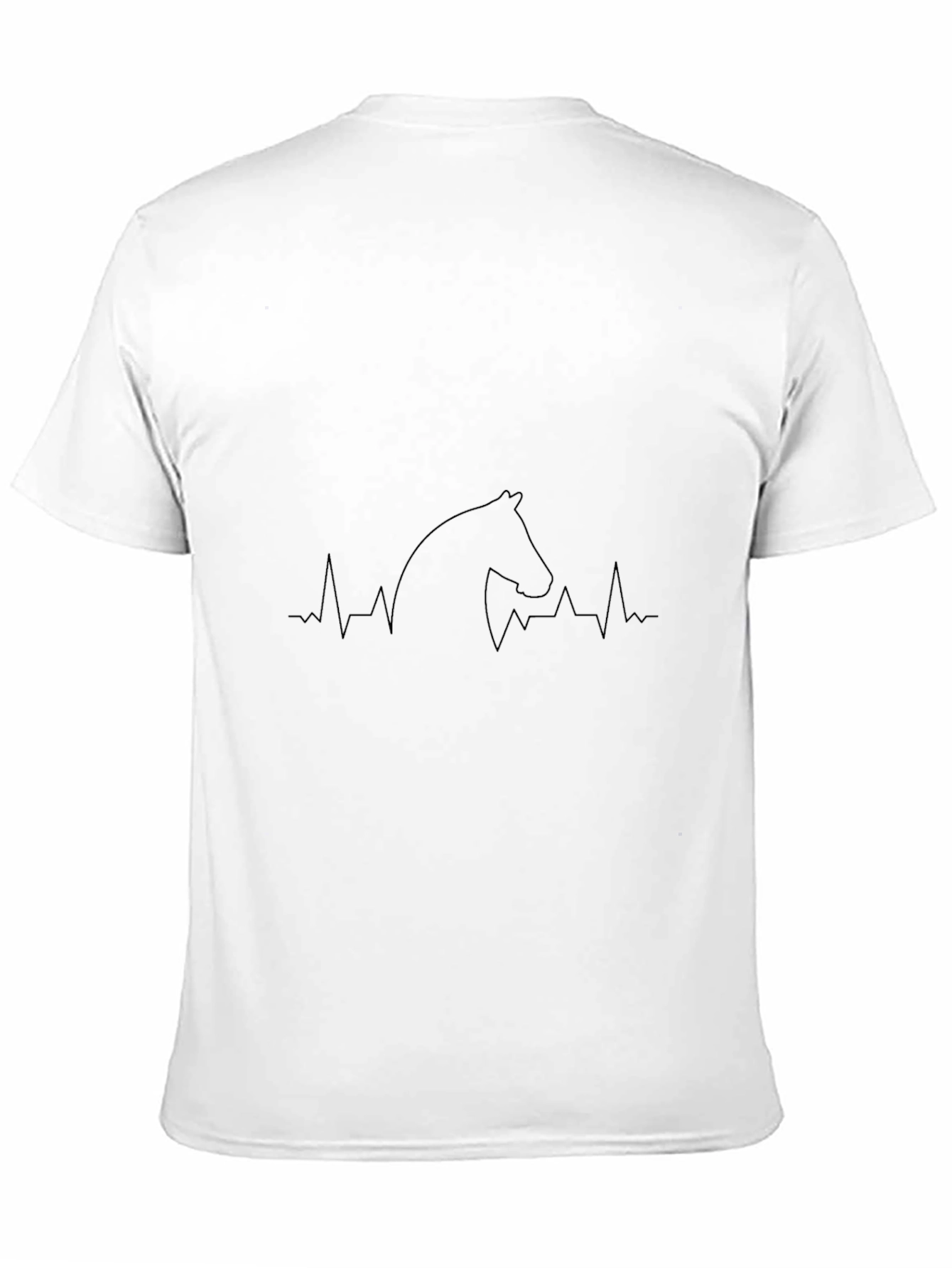 Horse Heartbeat Graphic T-Shirt - Black