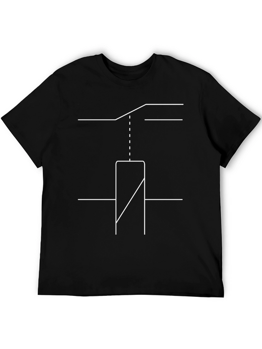 Unique Circuit Diagram Graphic Tee - Black