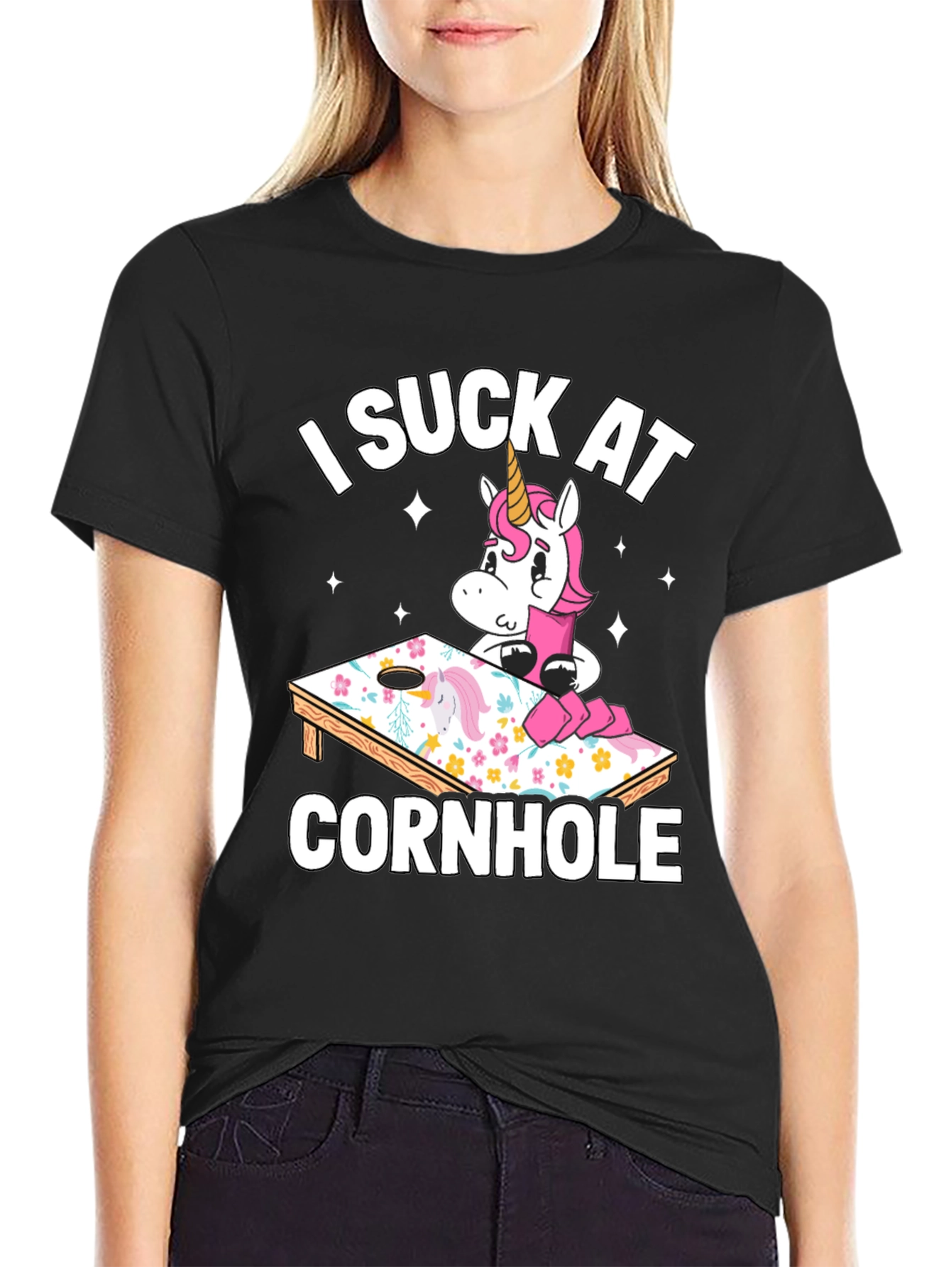 Funny Unicorn Cornhole T-Shirt