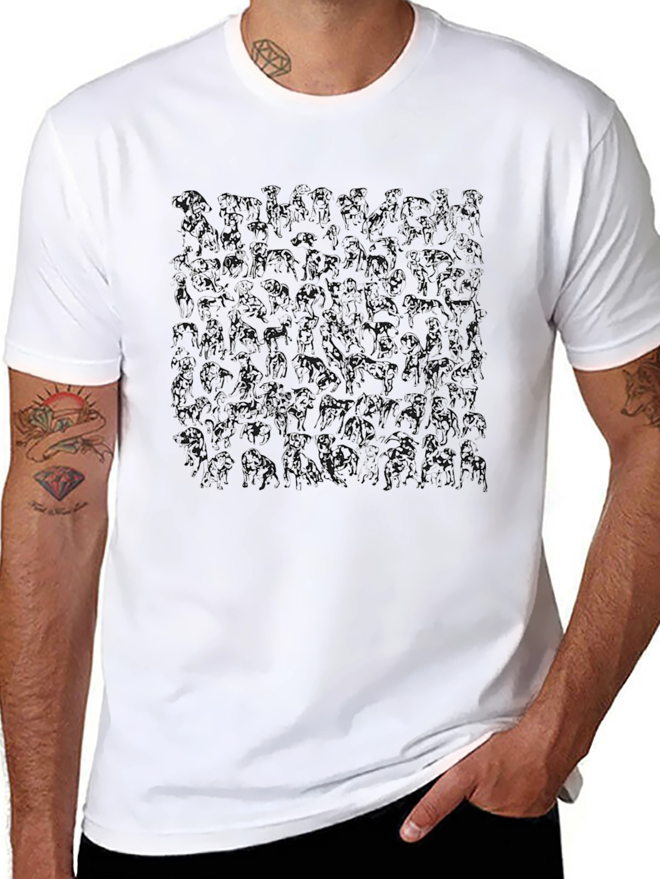 Abstract Gorilla Print Black T-Shirt
