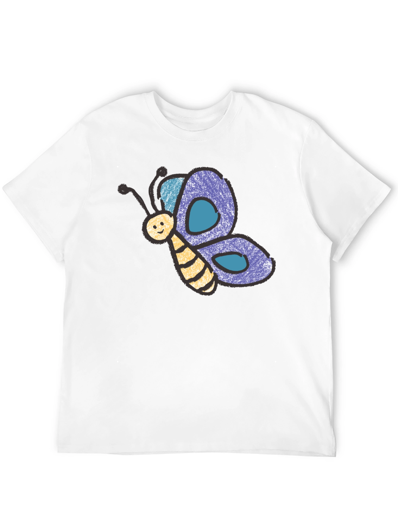 Cute Butterfly Graphic Black T-Shirt