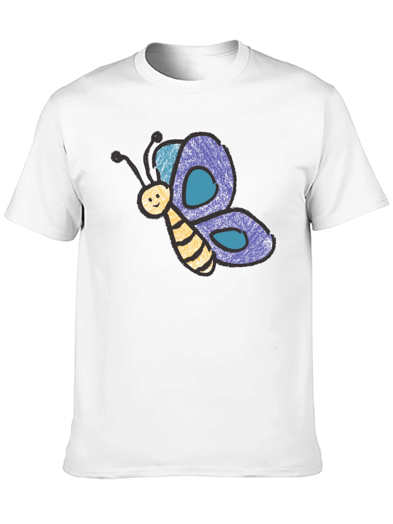 Cute Butterfly Graphic Black T-Shirt