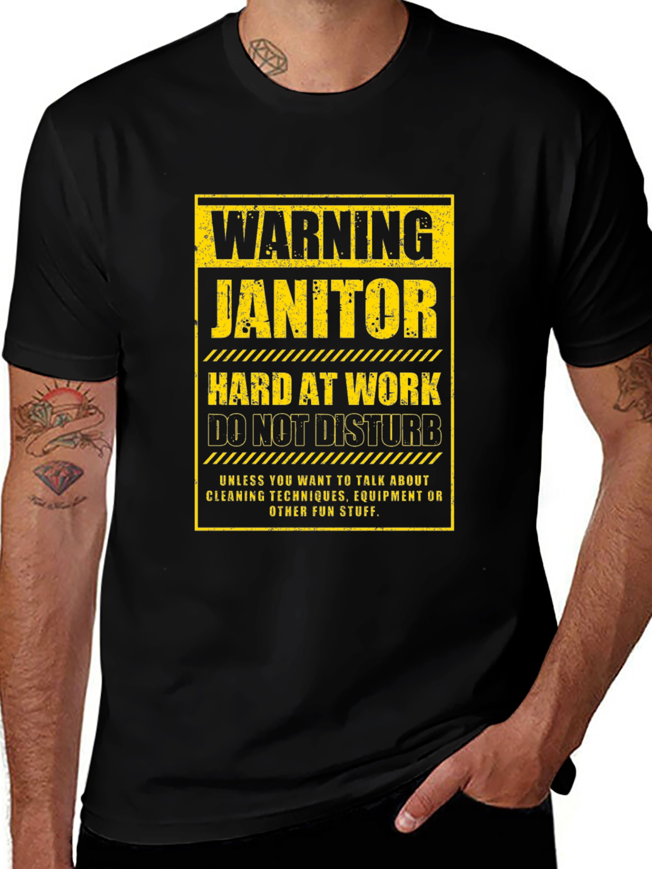 Warning Janitor T-Shirt - Funny Cleaning Crew Apparel
