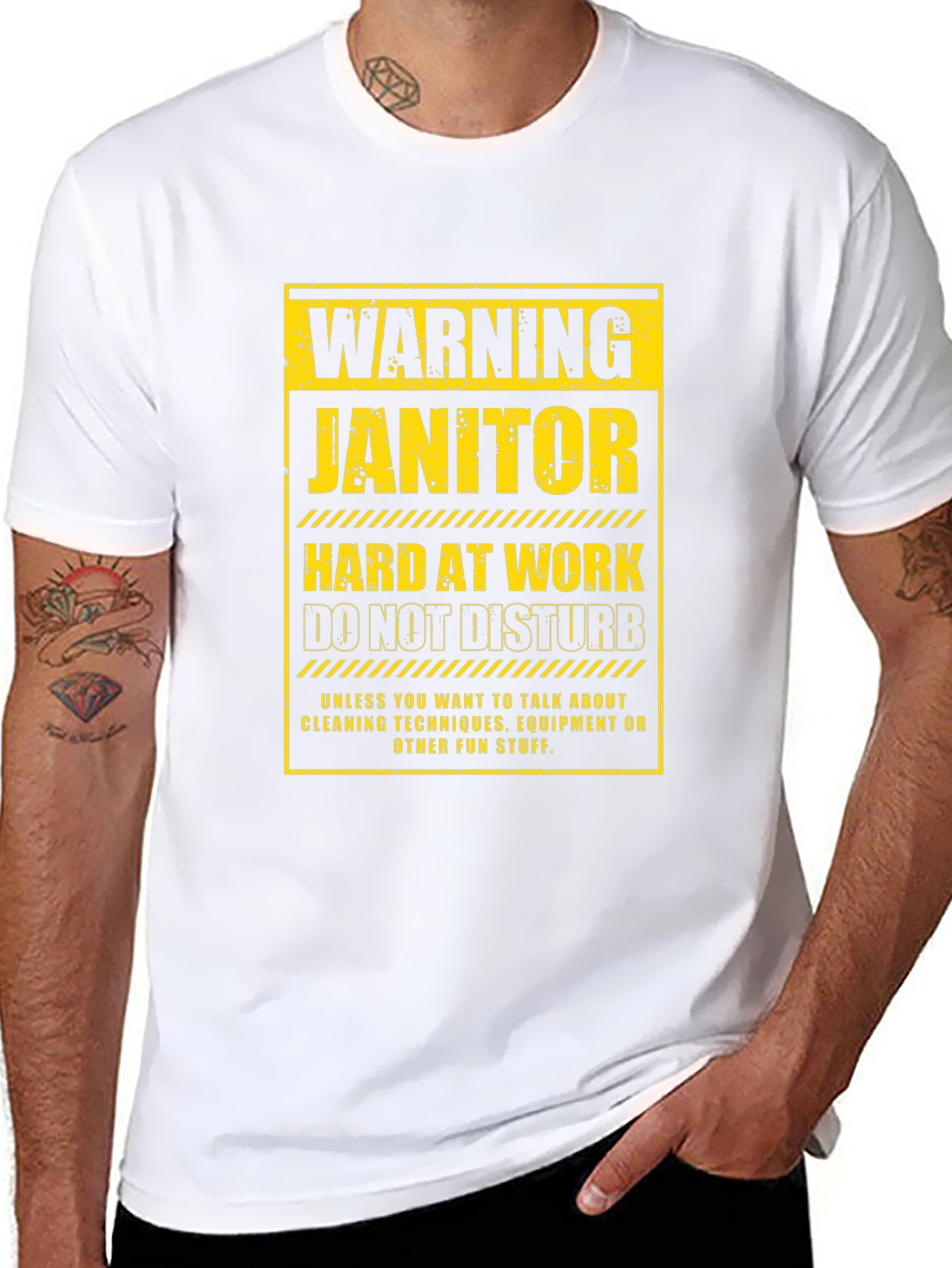 Warning Janitor T-Shirt - Funny Cleaning Crew Apparel