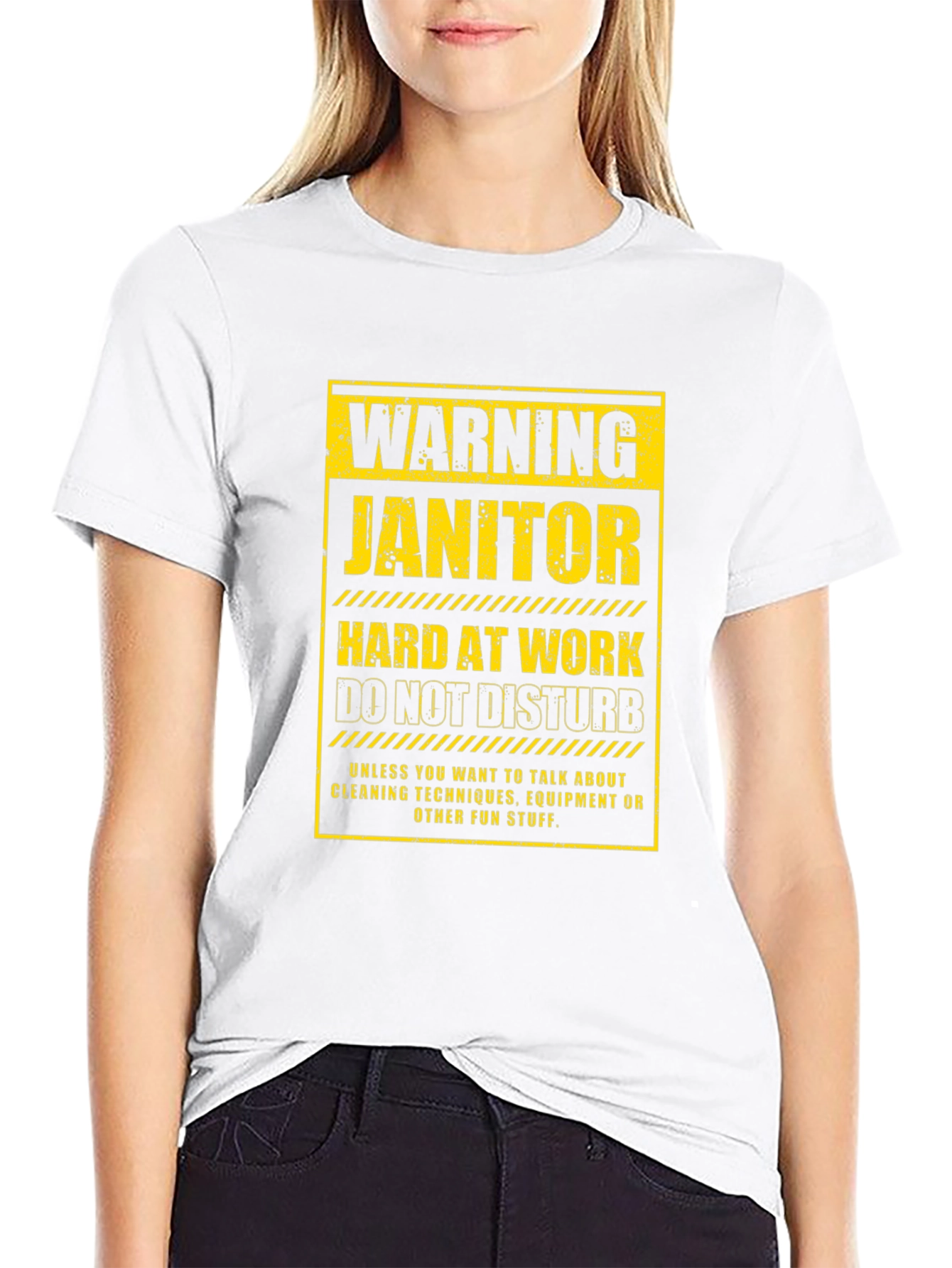 Warning Janitor T-Shirt - Funny Cleaning Crew Apparel