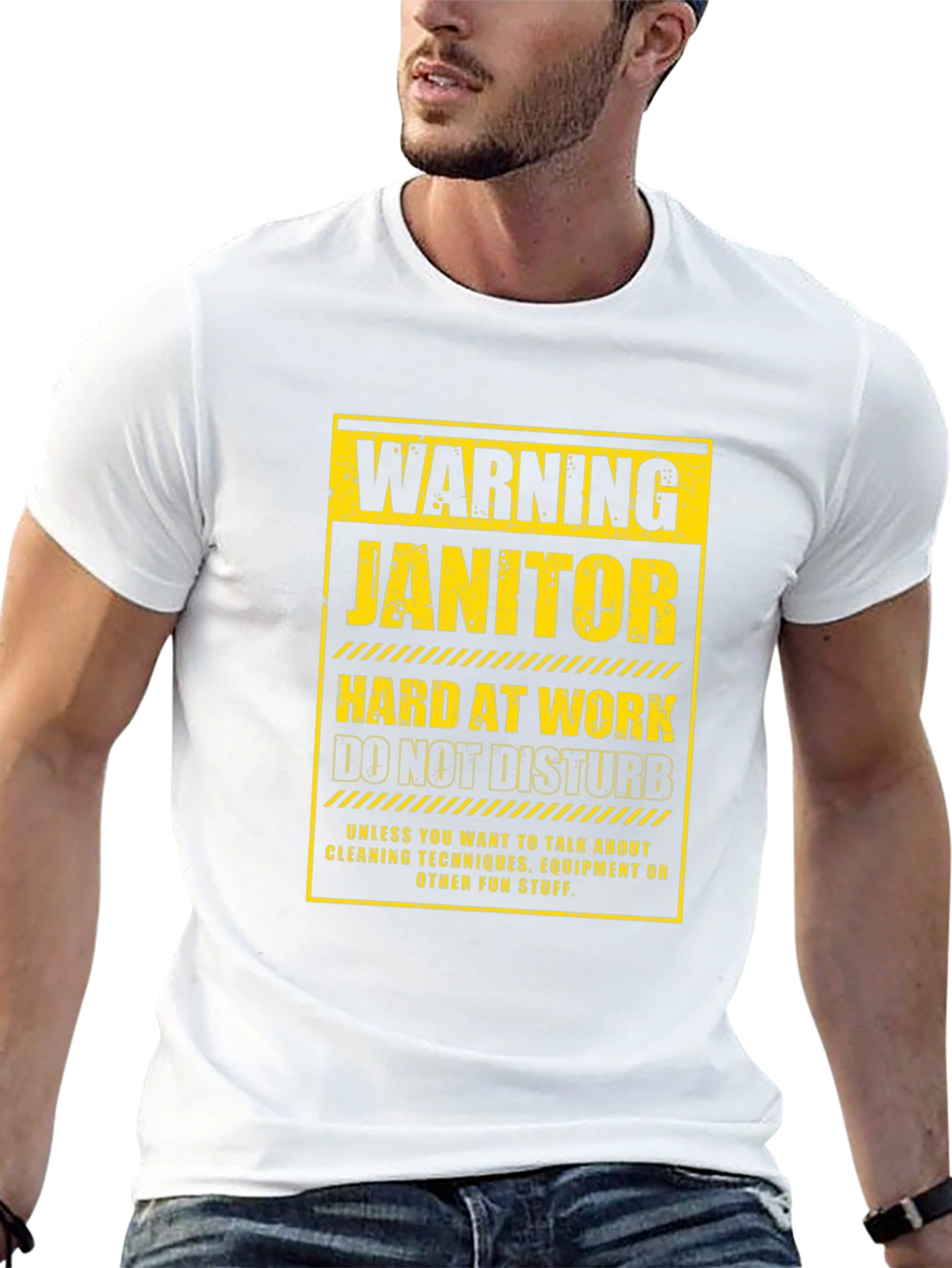Warning Janitor T-Shirt - Funny Cleaning Crew Apparel