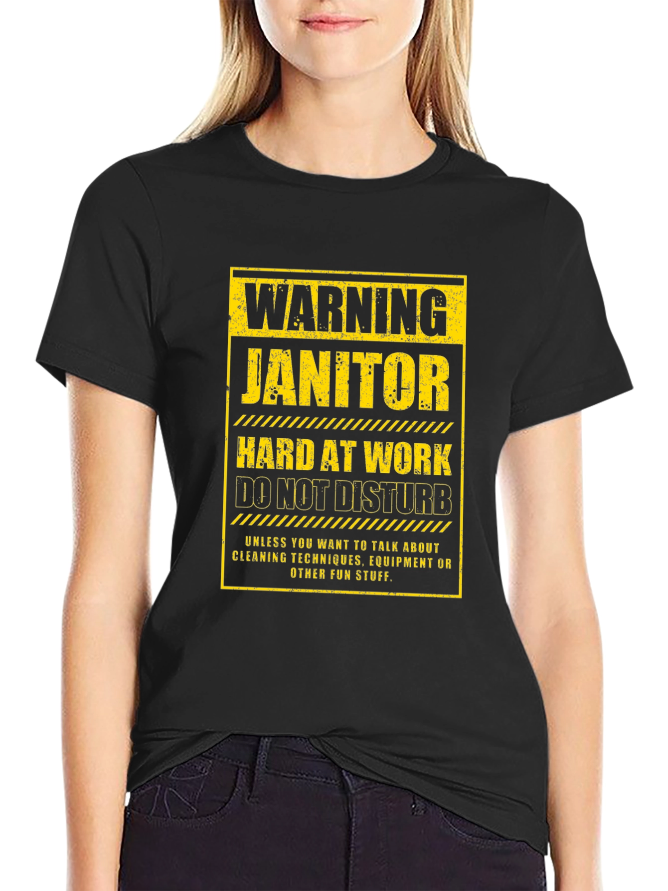Warning Janitor T-Shirt - Funny Cleaning Crew Apparel