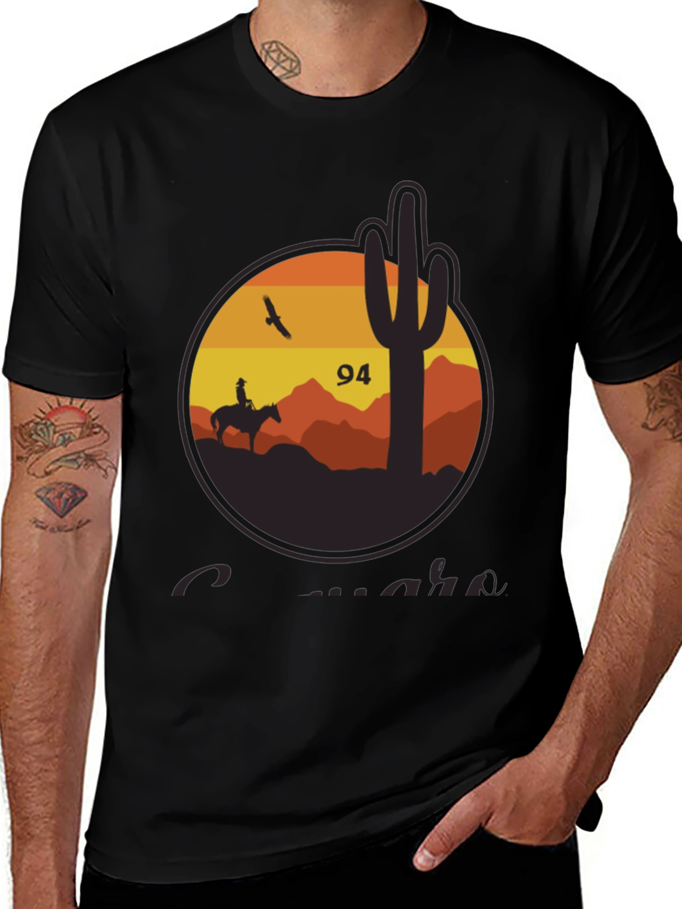 Desert Scene Graphic Tee - Cowboy & Cactus