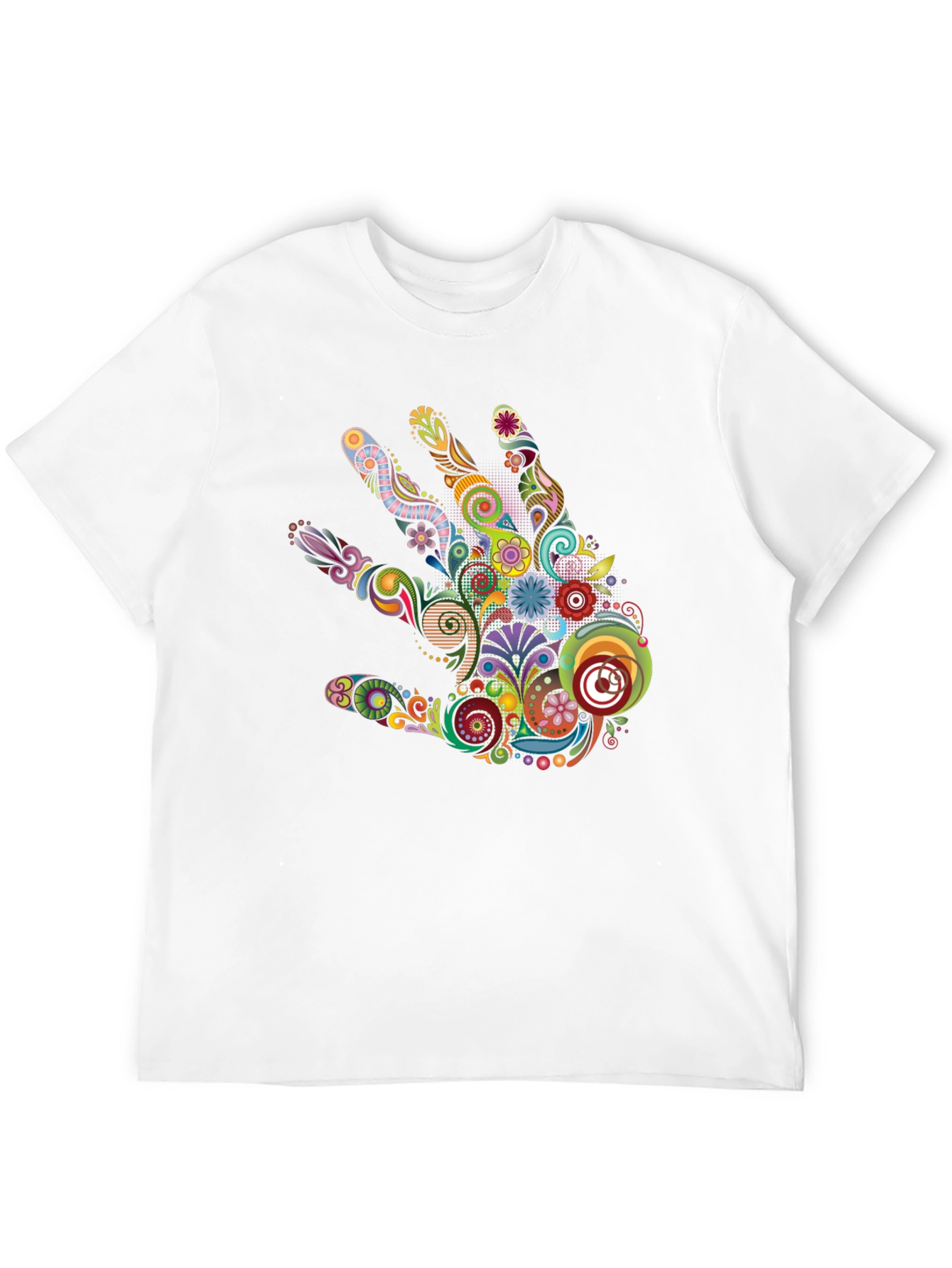Abstract Floral Hand Graphic Black T-Shirt