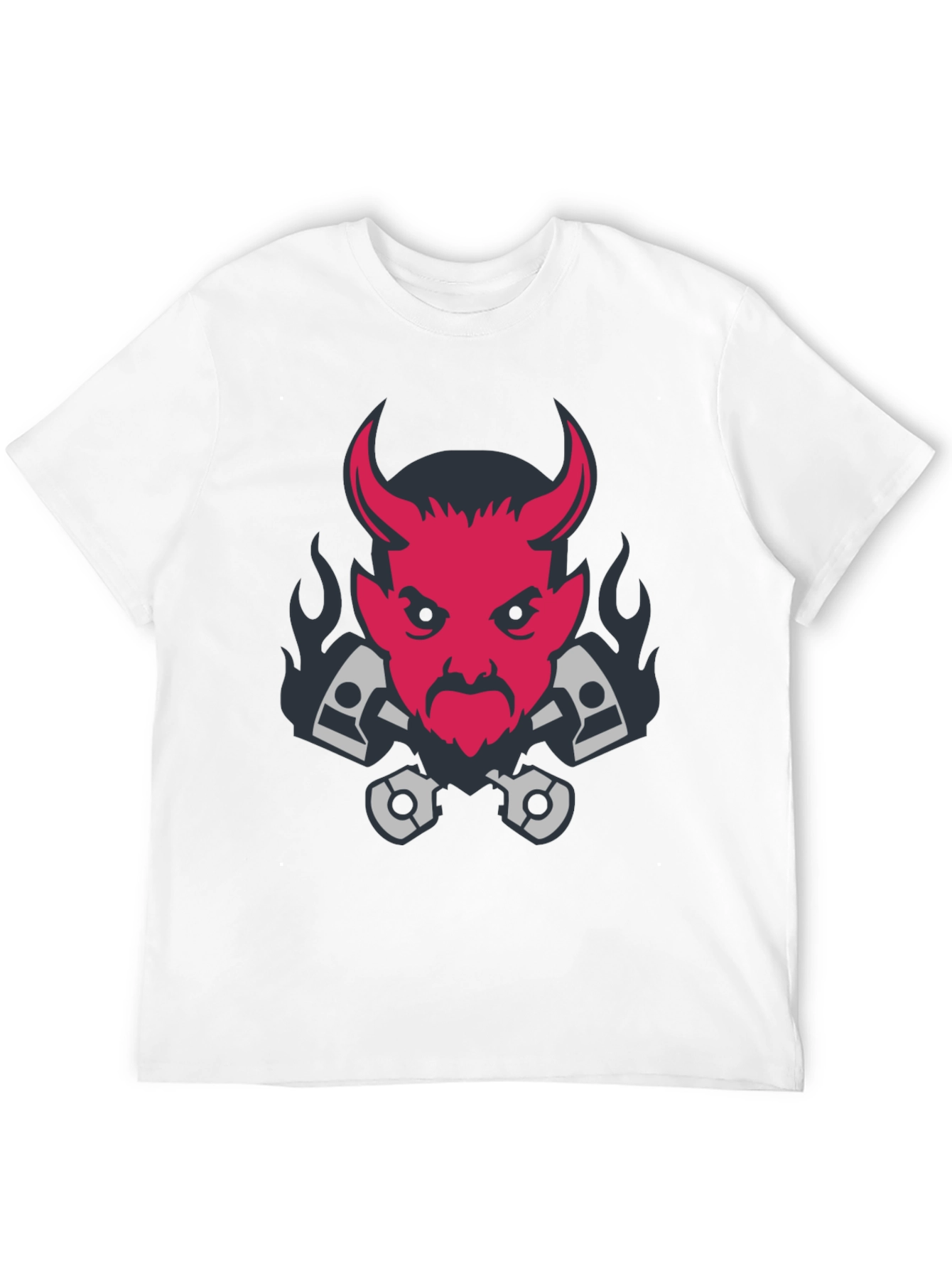 Devil & Pistons Graphic Tee - Black Cotton T-Shirt