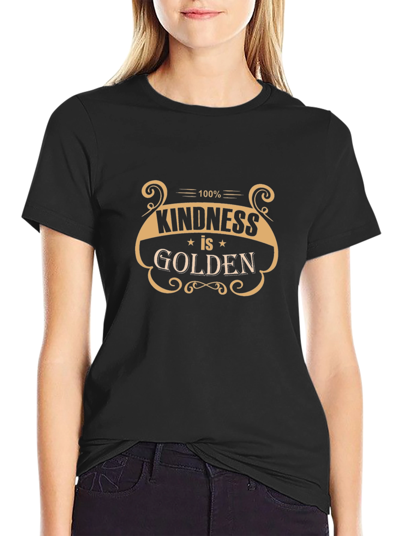 Kindness is Golden Black Graphic Tee