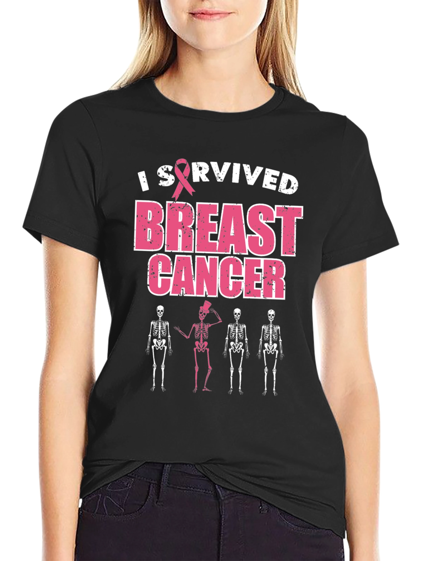 I Survived Breast Cancer Skeleton T-Shirt
