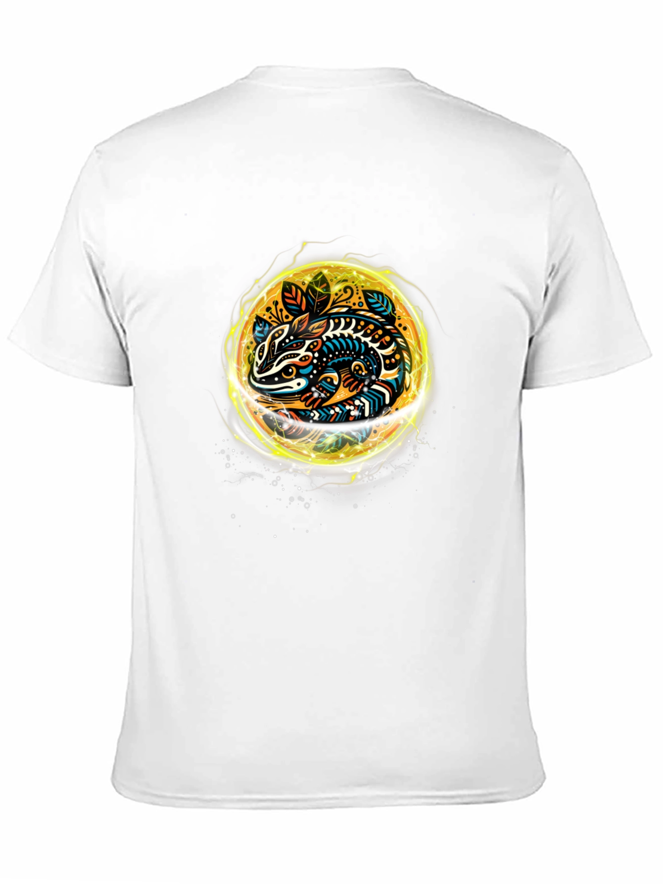 Abstract Lizard Graphic Tee - Black