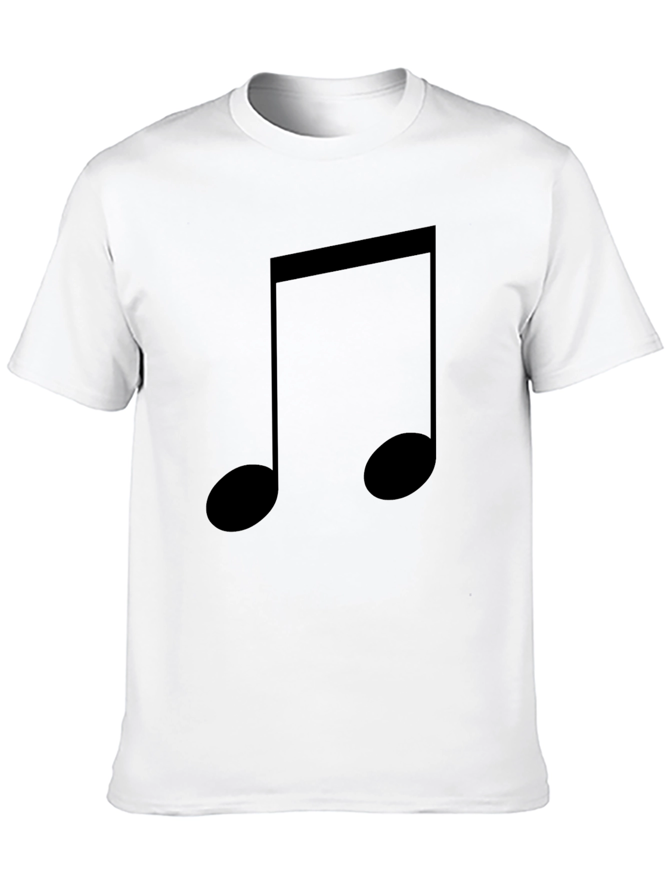 Musical Note Graphic Tee - Classic Black Cotton T-Shirt