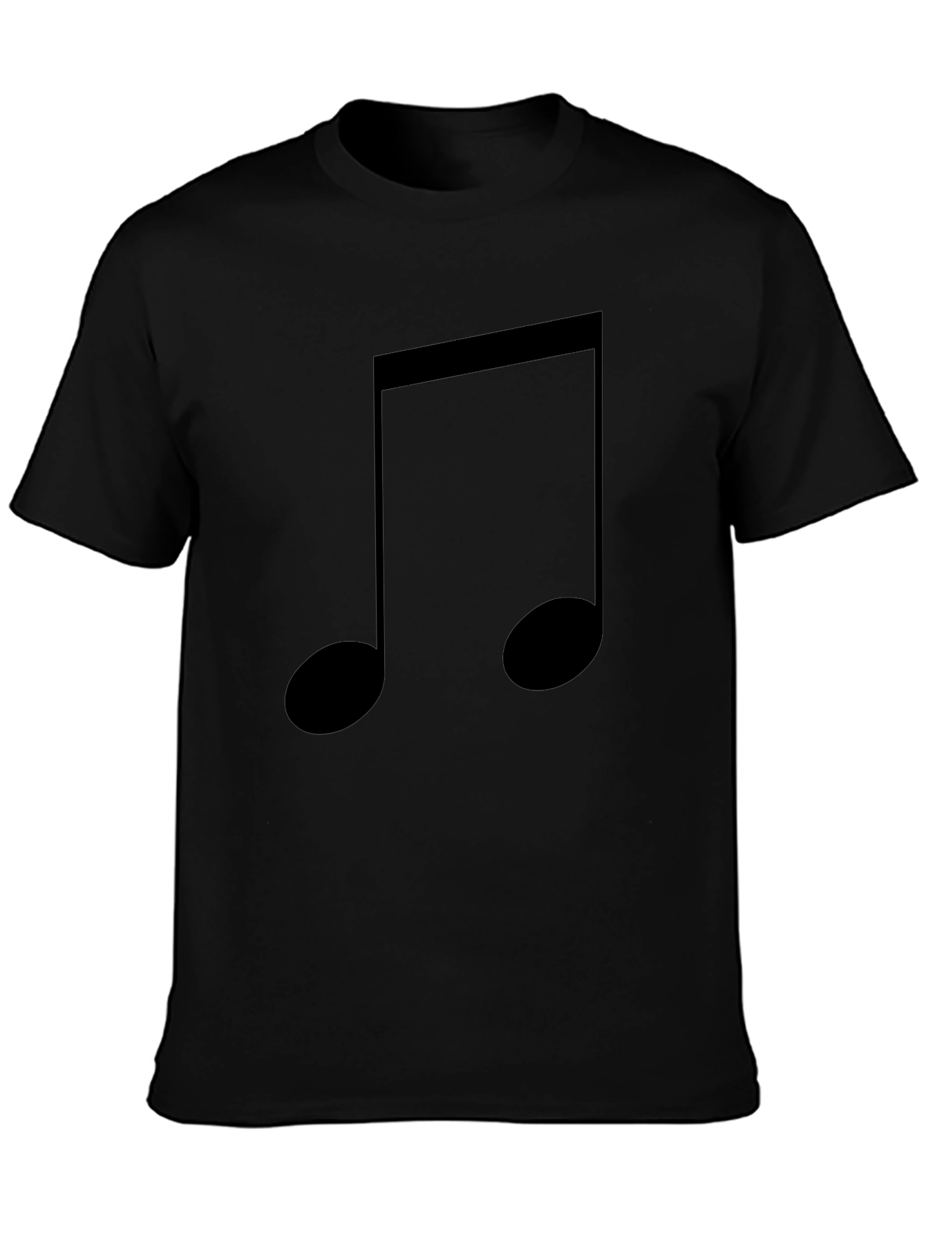 Musical Note Graphic Tee - Classic Black Cotton T-Shirt