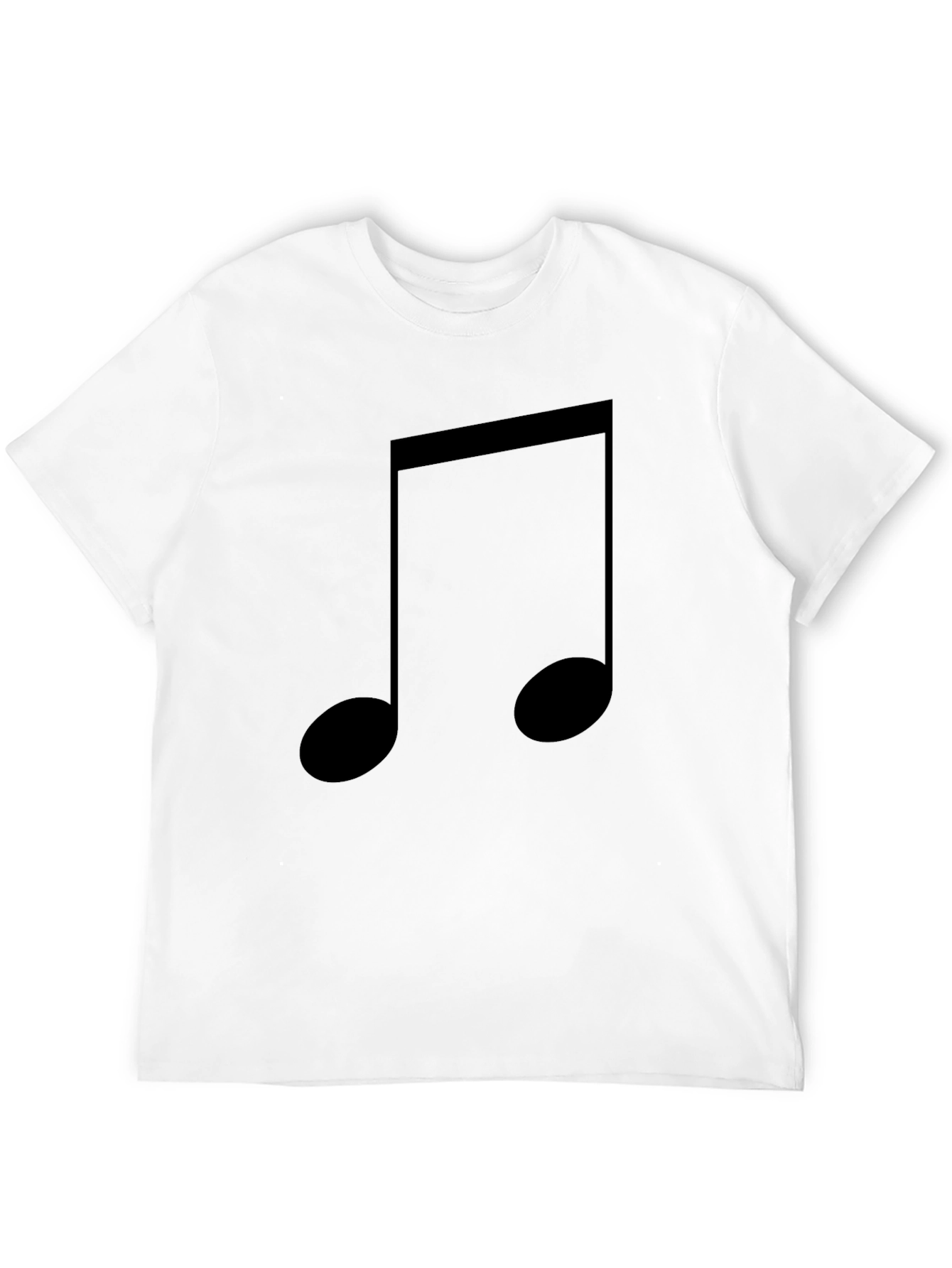Musical Note Graphic Tee - Classic Black Cotton T-Shirt