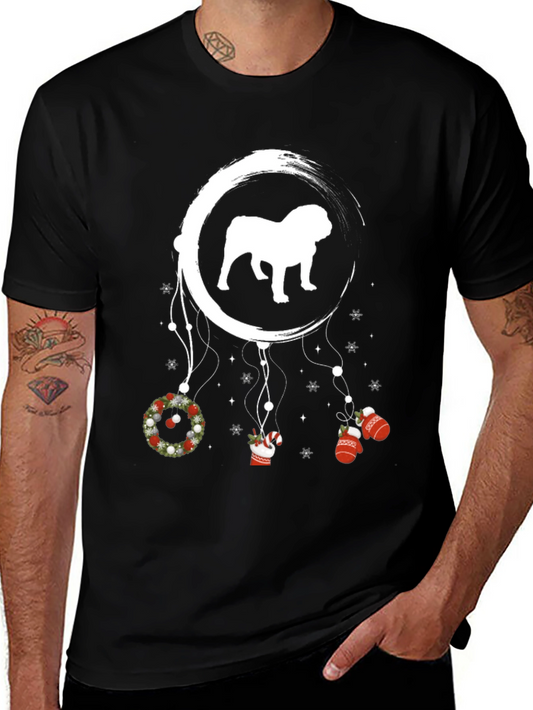 Bulldog Christmas Dreamcatcher T-Shirt – Festive Dog Lover Tee