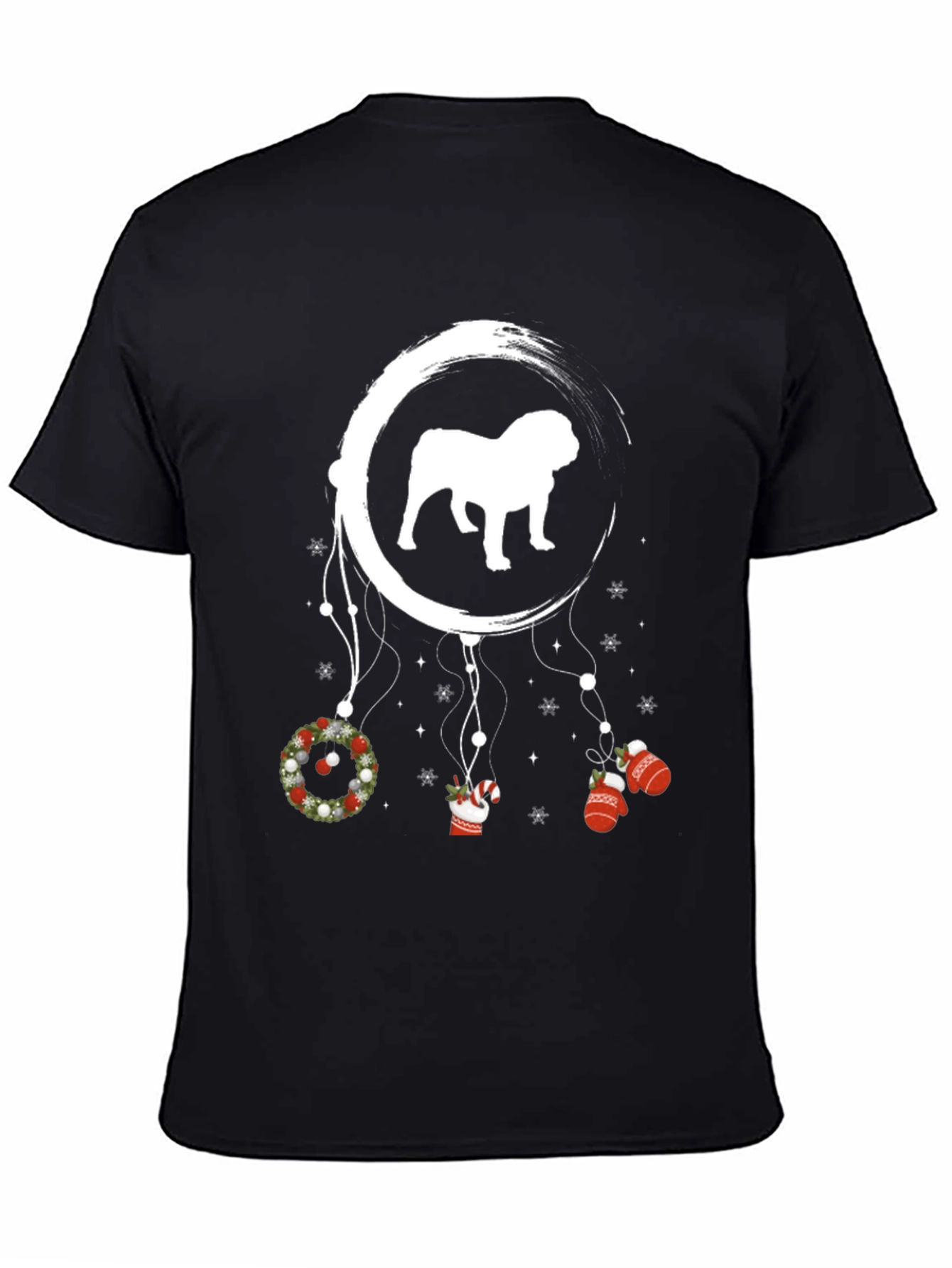 Bulldog Christmas Dreamcatcher T-Shirt – Festive Dog Lover Tee