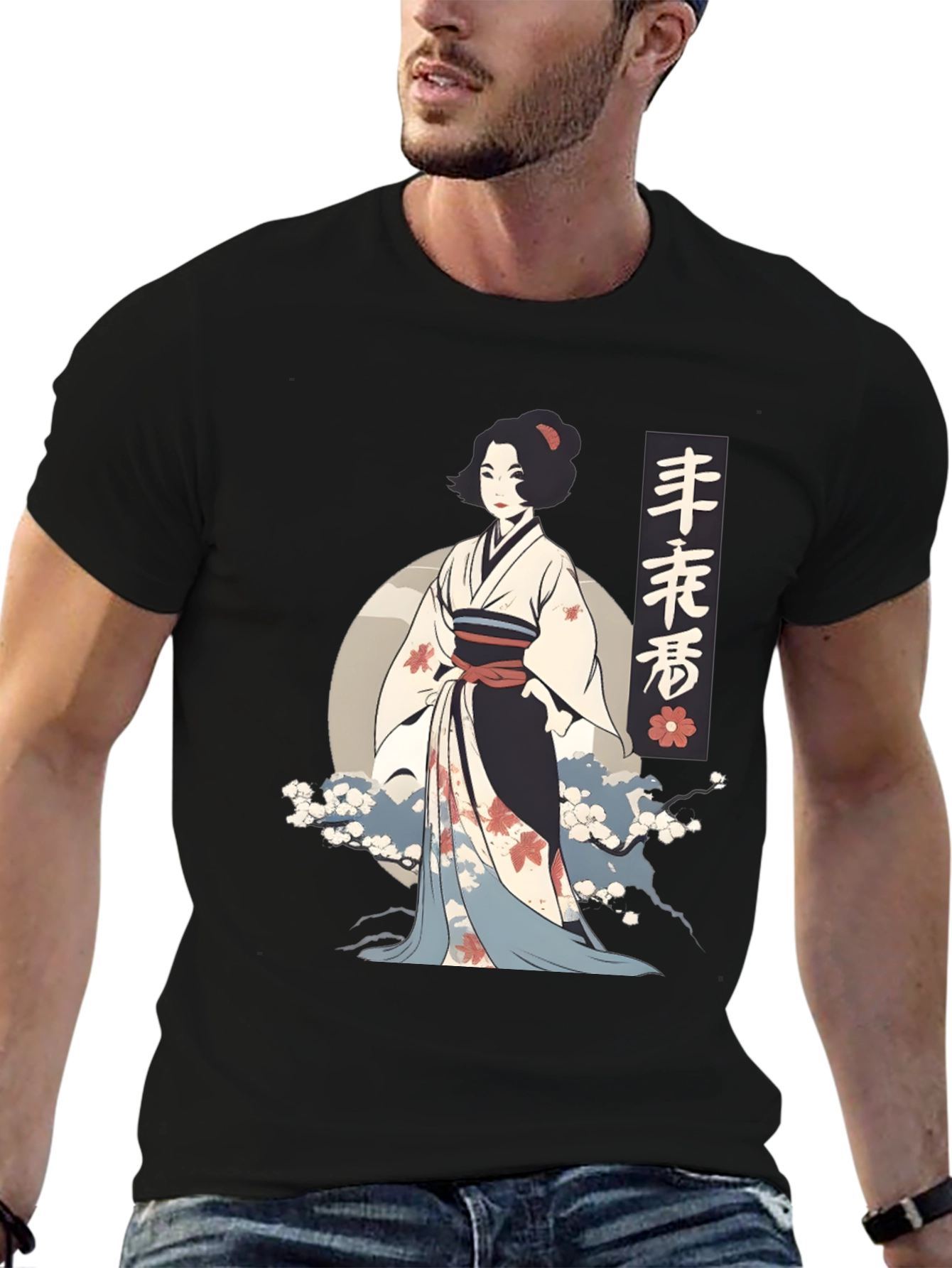 Geisha Graphic Tee - Artistic Japanese Style