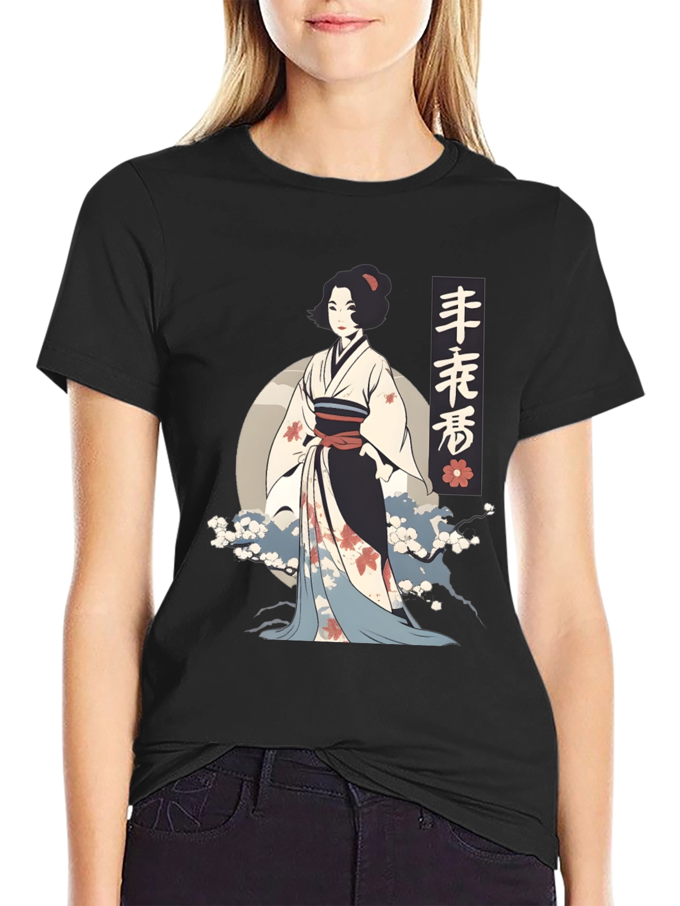 Geisha Graphic Tee - Artistic Japanese Style