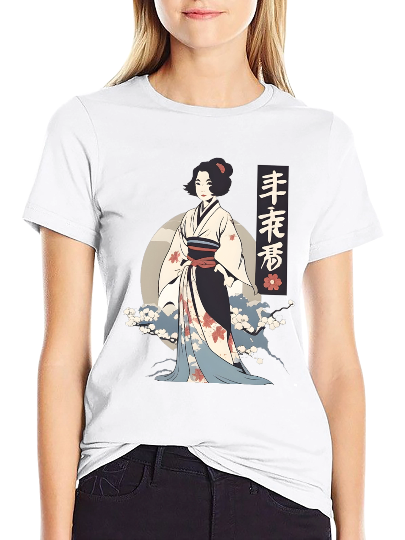 Geisha Graphic Tee - Artistic Japanese Style