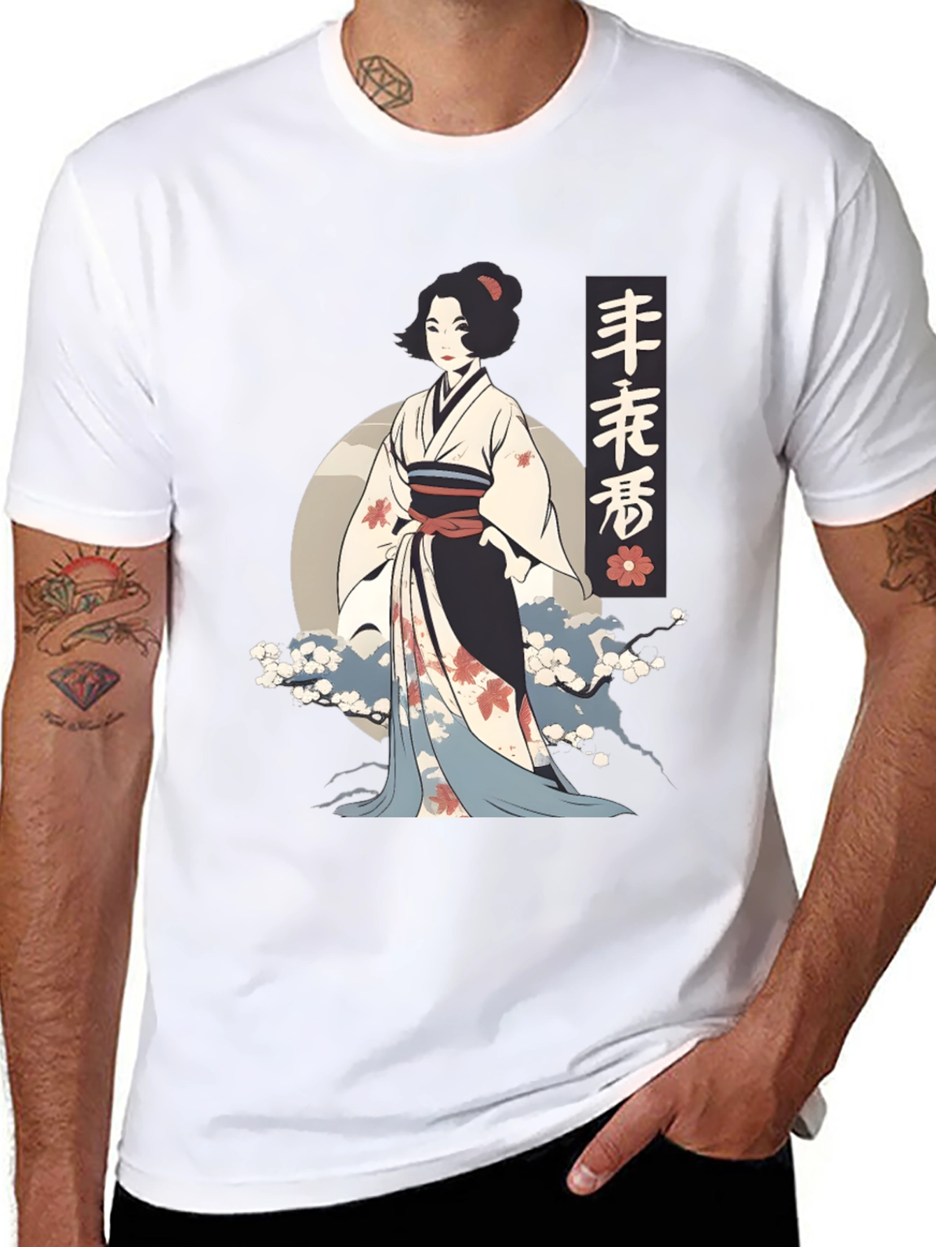 Geisha Graphic Tee - Artistic Japanese Style
