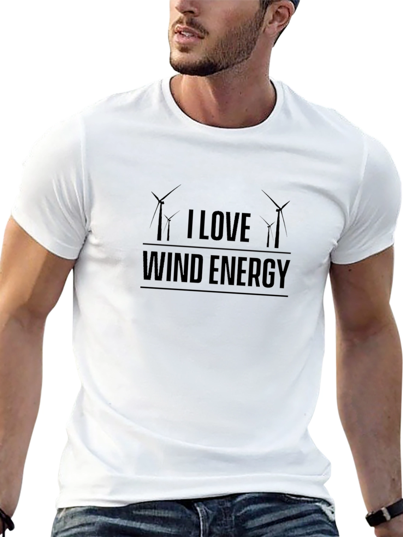 I Love Wind Energy T-Shirt - Black