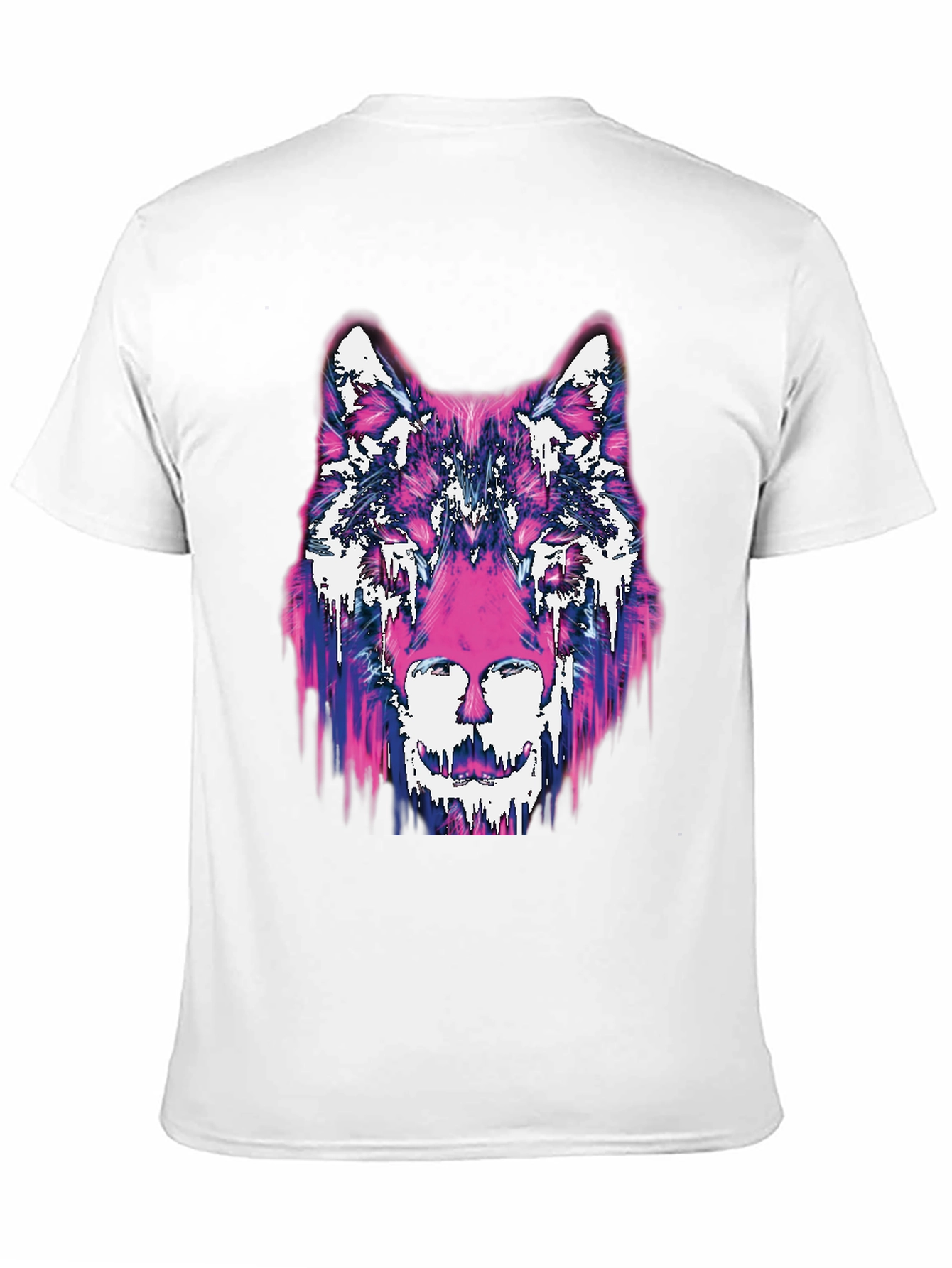 Abstract Wolf Graphic Black T-Shirt