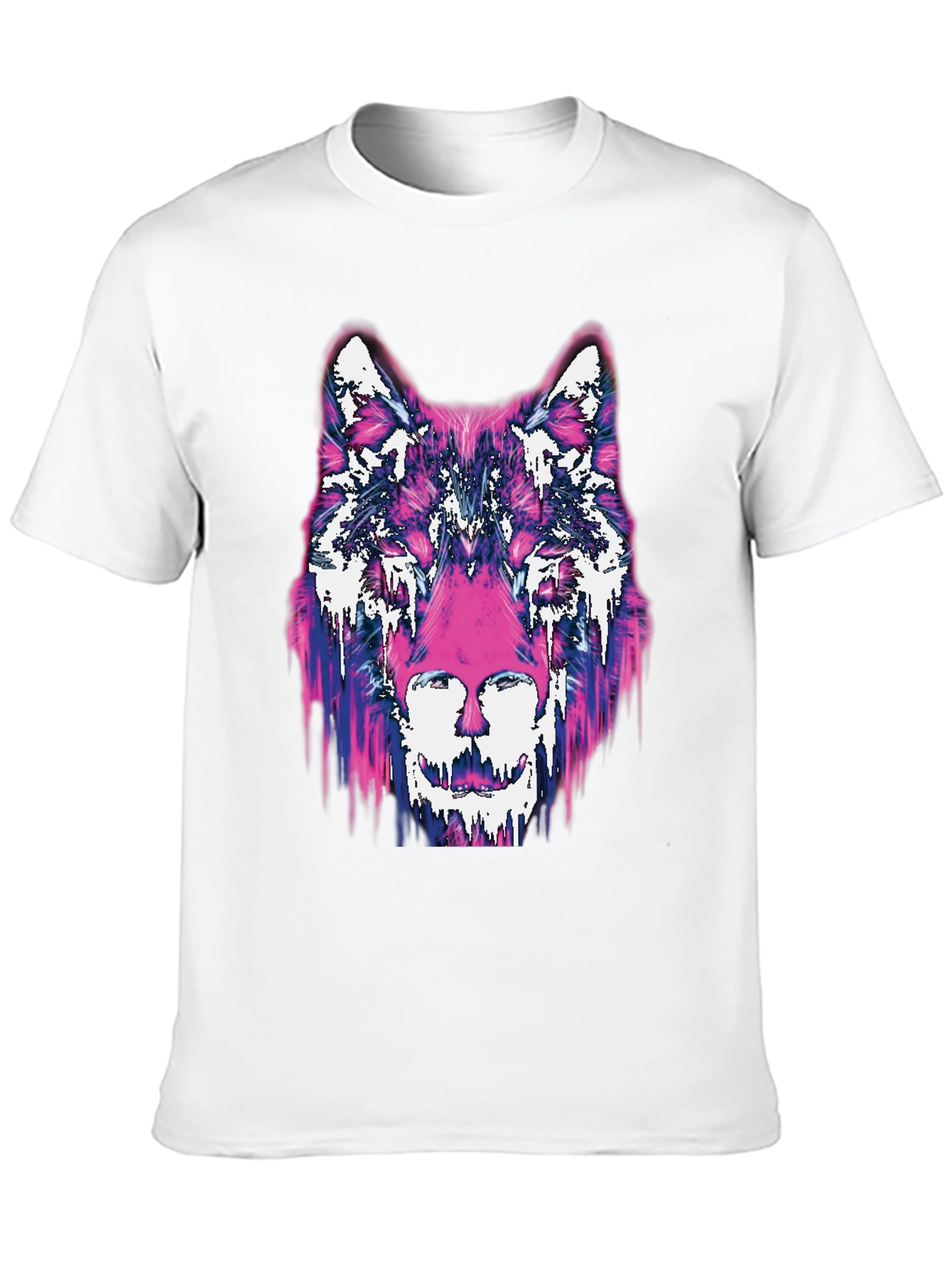 Abstract Wolf Graphic Black T-Shirt