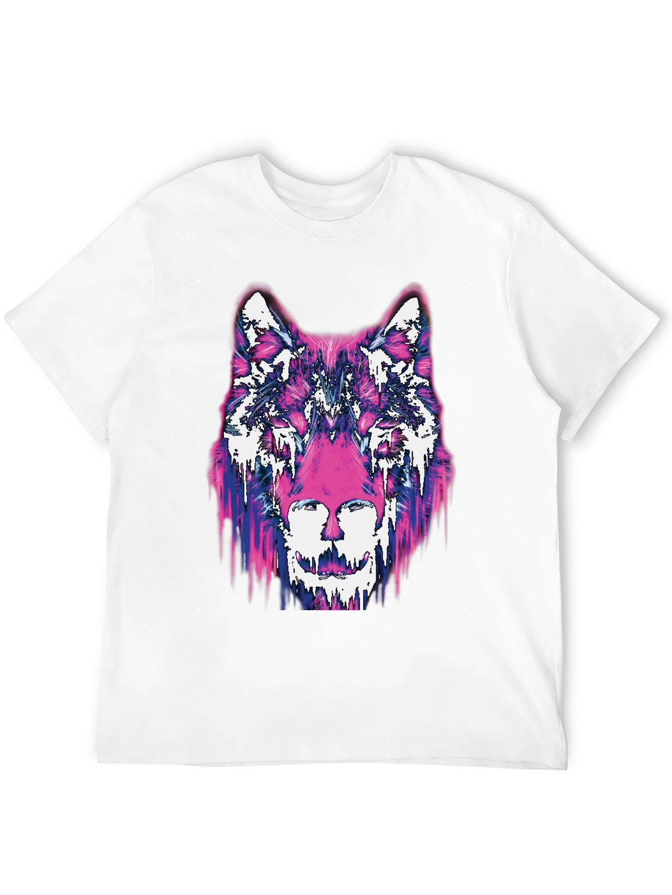 Abstract Wolf Graphic Black T-Shirt