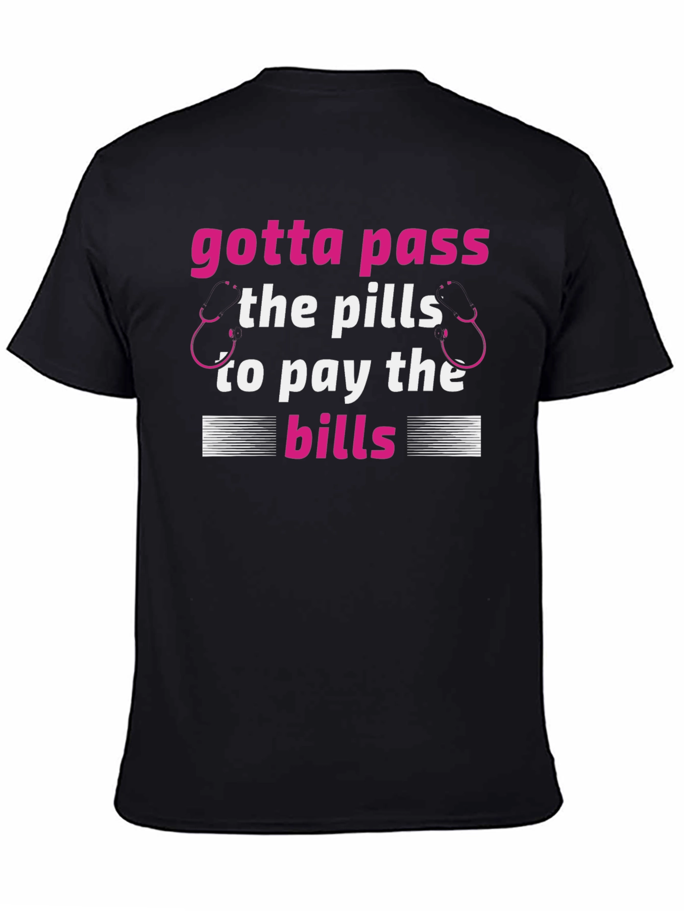 Gotta Pass The Pills Graphic Tee - Black