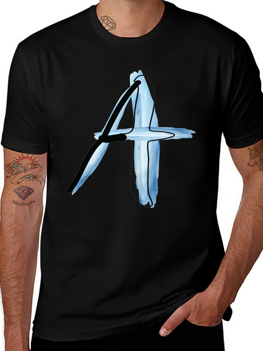 Abstract A Graphic Print Black T-Shirt